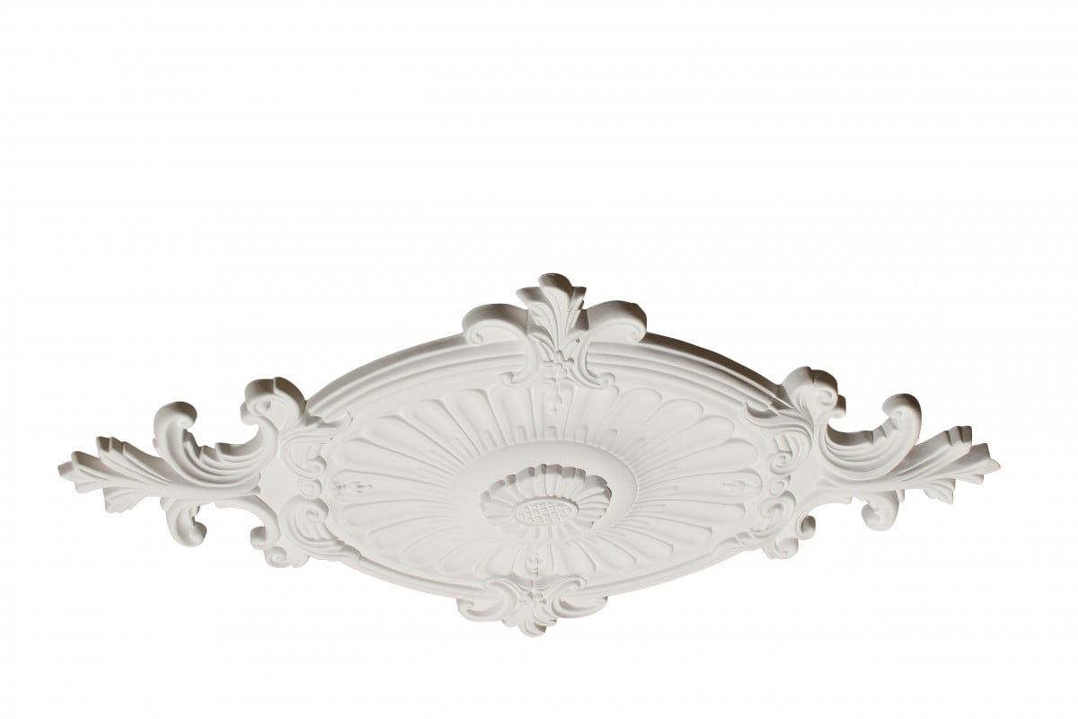 Primed White Urethane 12" x 24" Ornate Ceiling Medallion