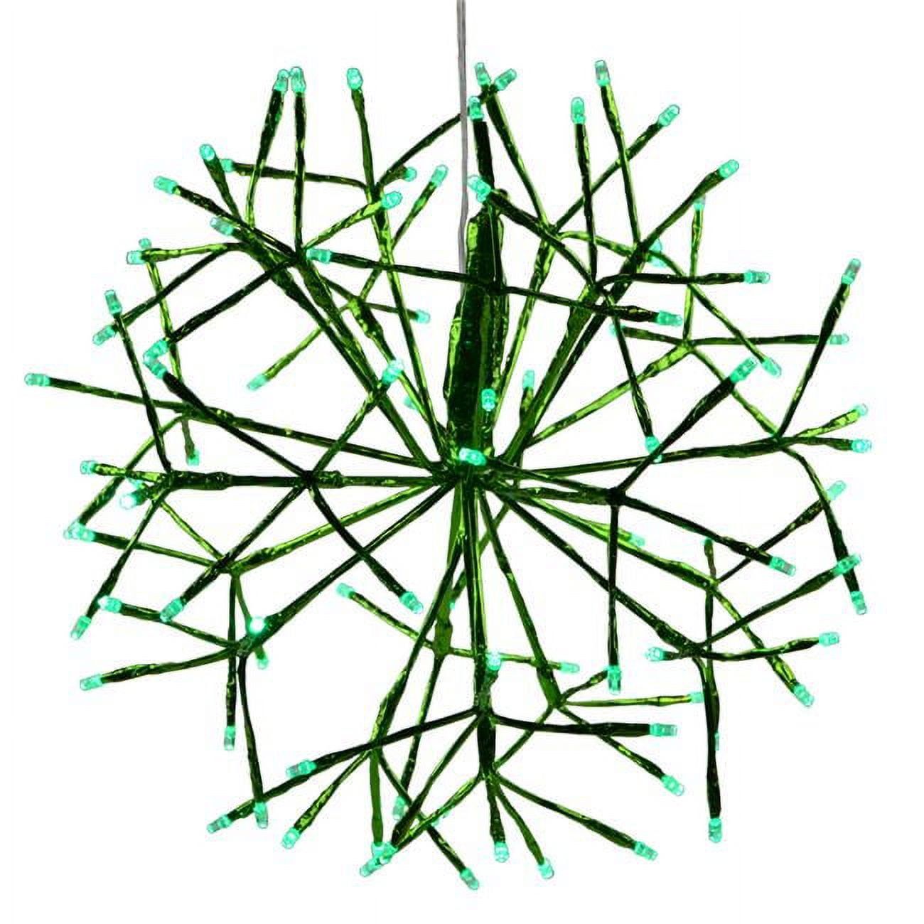 Green LED Twinkling Shimmer Sphere 16 in. Hanging Decor