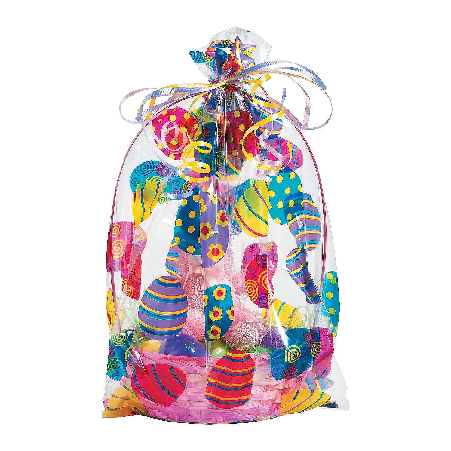 Colorful Easter Egg Cellophane Basket Gift Bags