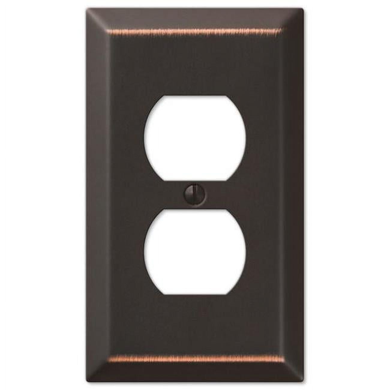 Century Aged Bronze Metal 1-Gang Duplex Outlet Wall Plate