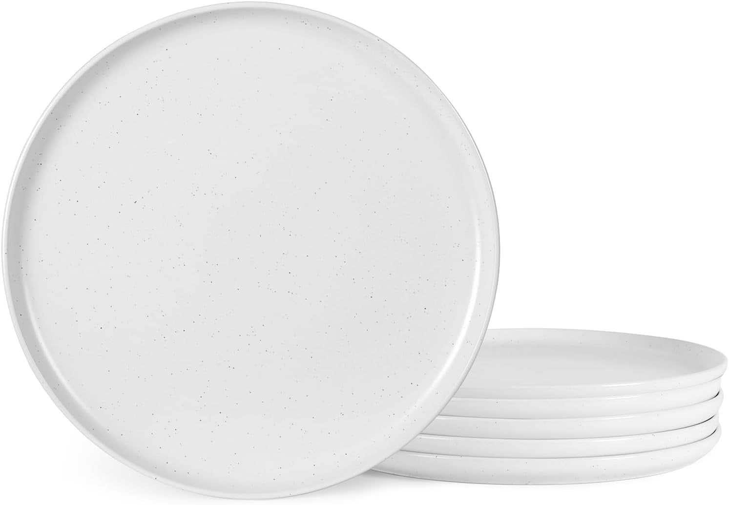 White Ceramic 10.5 Inch Dinner Plates Set of 6