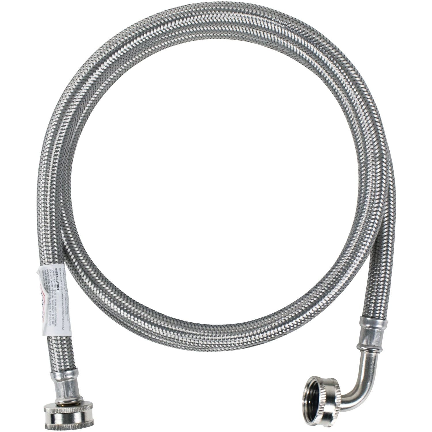 6-Foot Stainless Steel Washing Machine Hose with Brass Fittings