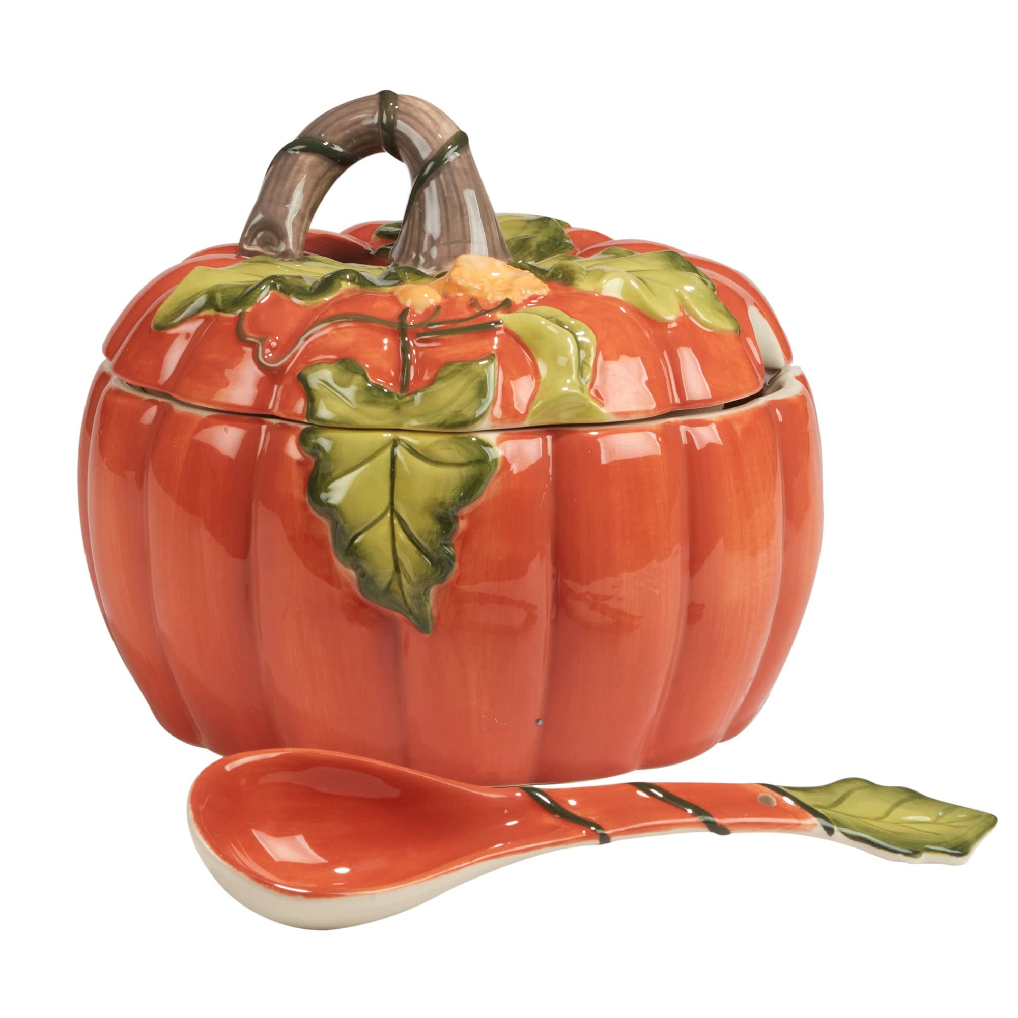 Harvest Morning Pumpkin Tureen with Ladle, 112 oz, Multicolored