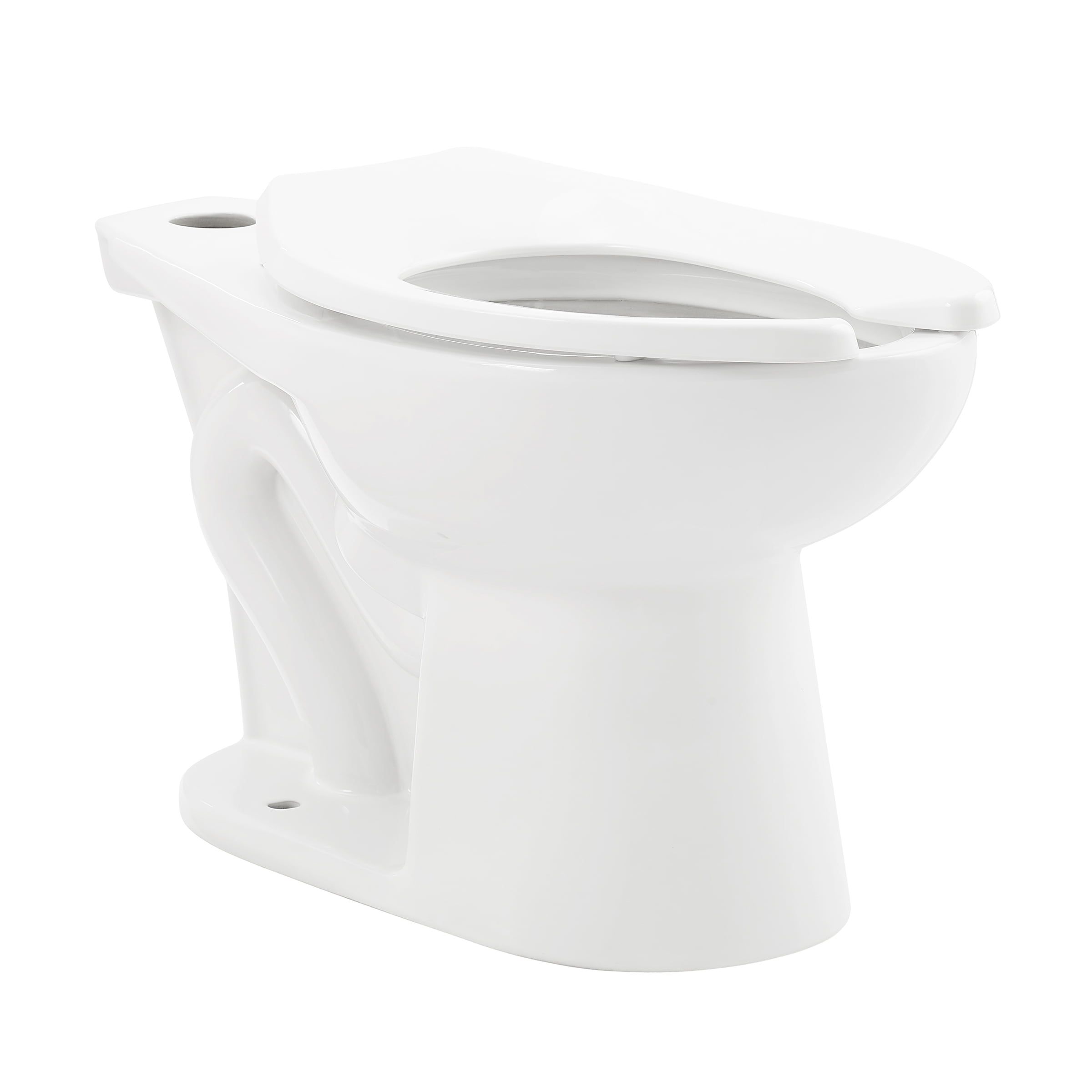 White Ceramic Commercial Elongated Flushometer Toilet Bowl