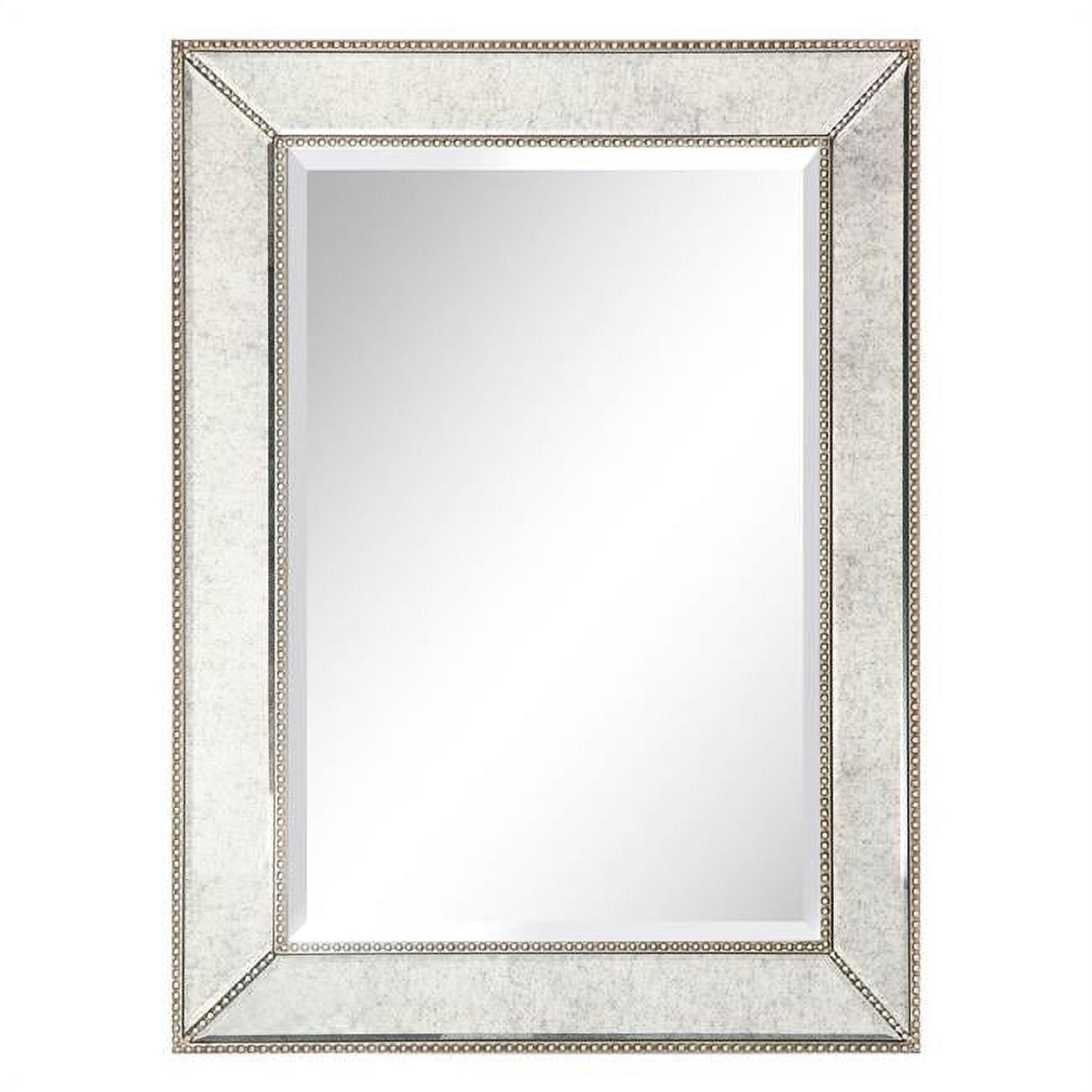 Elegant Champagne Beaded Full-Length Wooden Mirror 30" x 40"