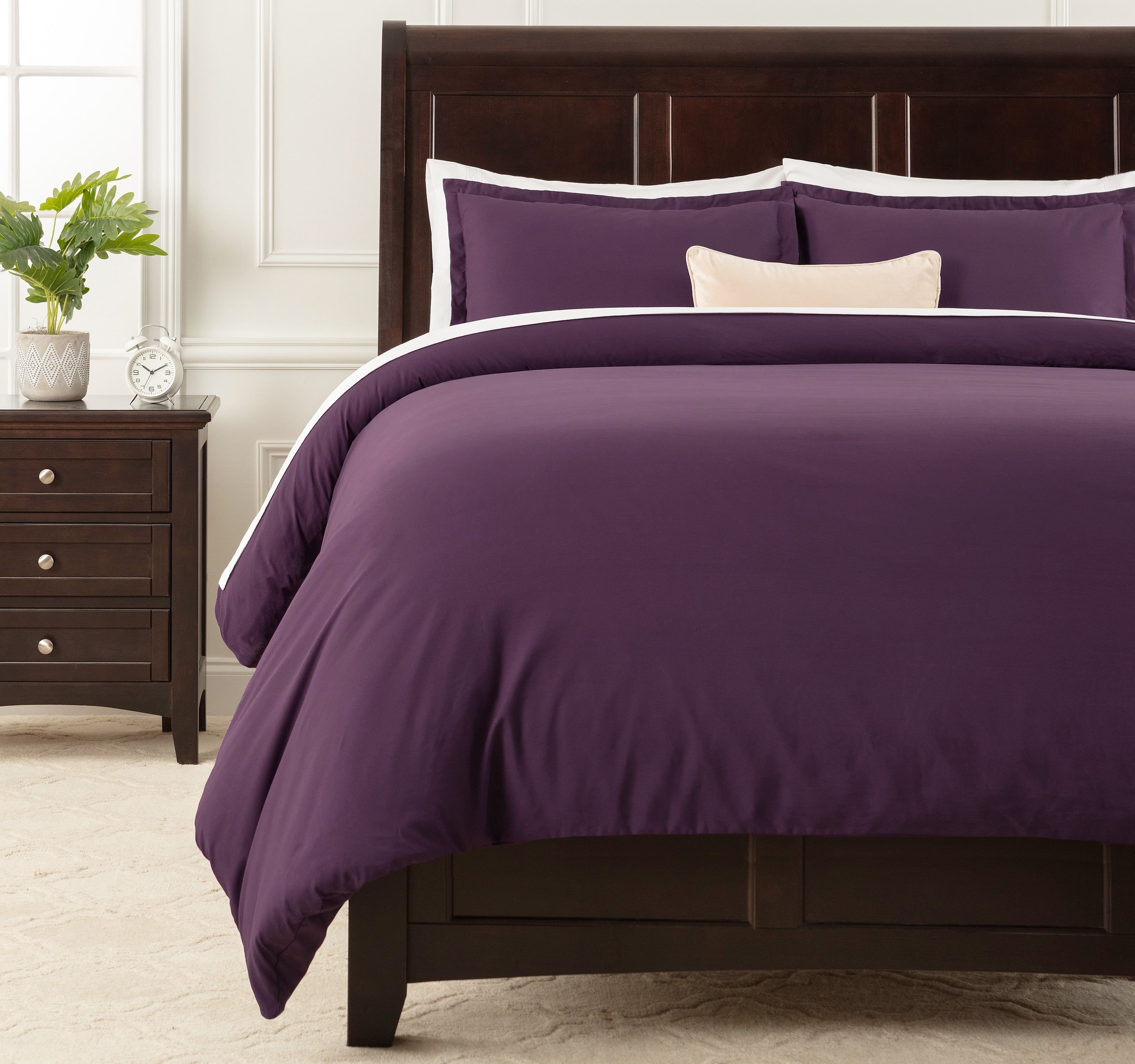 Aubergine Queen Ultra Soft Microfiber 3-Piece Duvet Cover Set