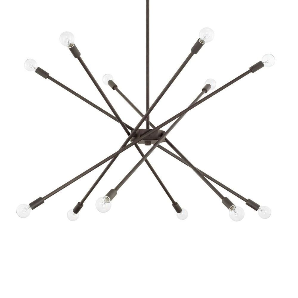 Nordic Grey 12-Light Sputnik Chandelier with Distressed Finish