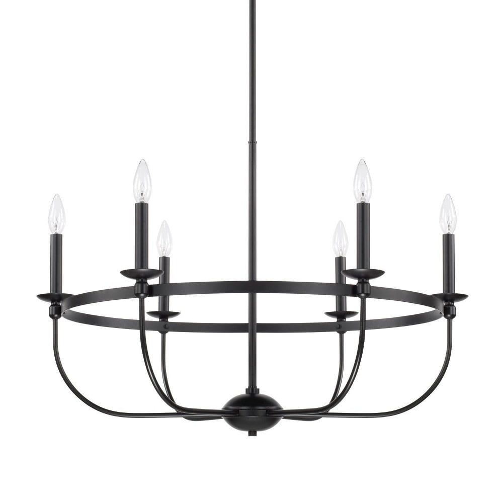 Rylann Matte Black 6-Light Transitional Chandelier