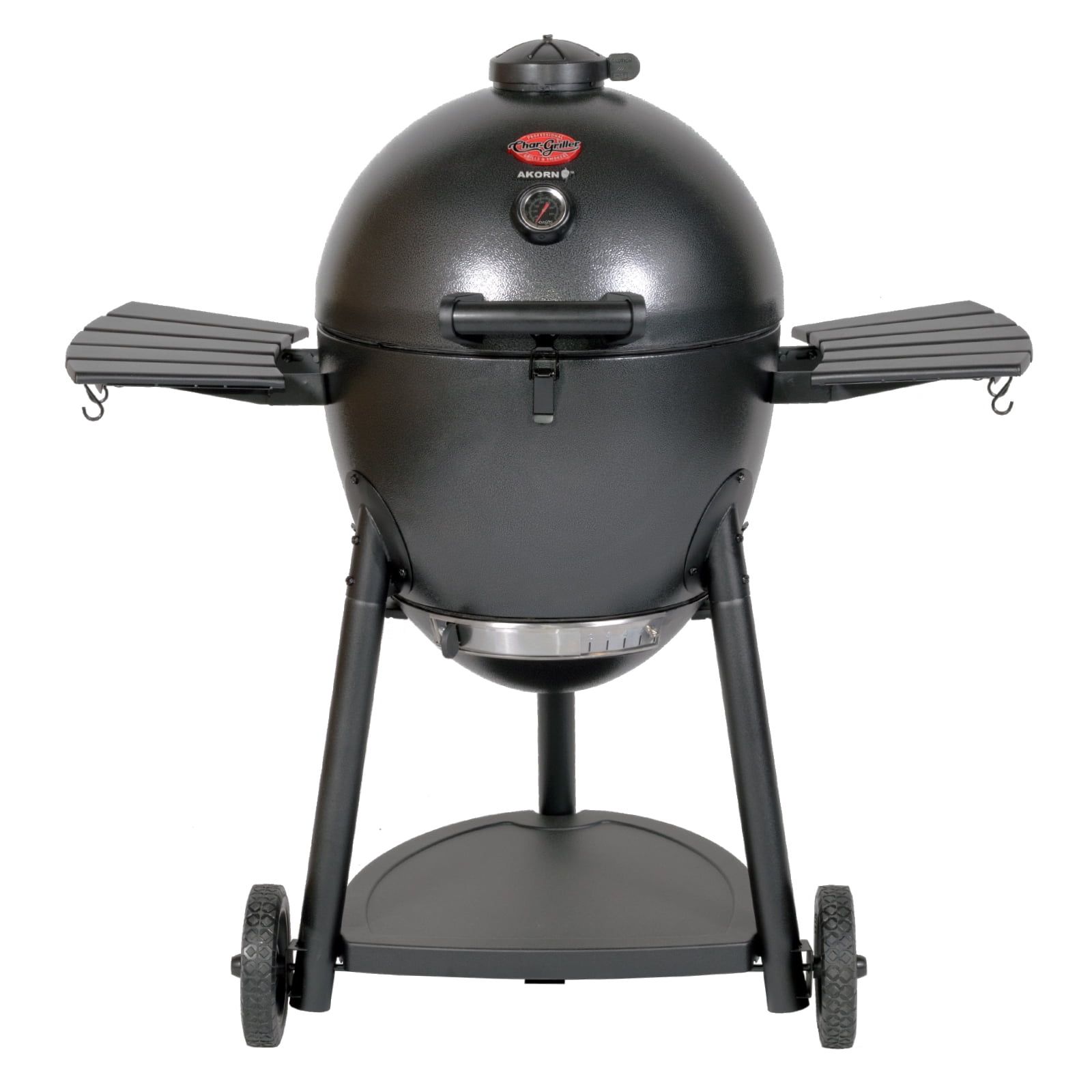 AKORN Graphite Kamado Charcoal Grill and Smoker with Side Shelves