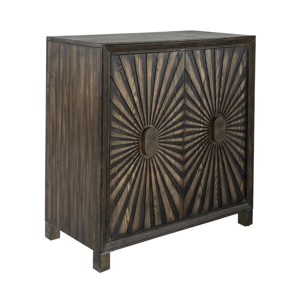 Chaucer Medium Brown Starburst Wine Cabinet with Shelves