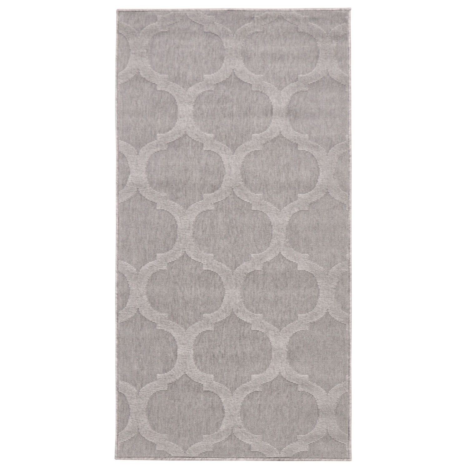 Gray Moroccan Trellis Rectangular Outdoor Rug 2.5' x 5'