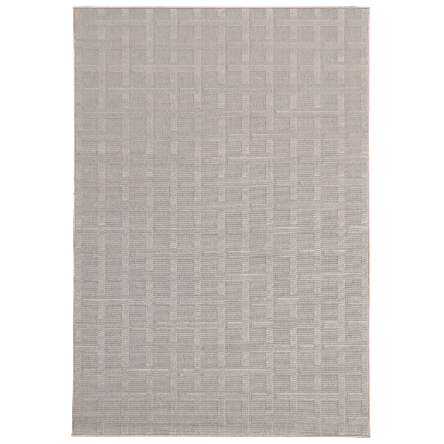 Gray Geometric Rectangular Outdoor Area Rug 5.25' x 7.5'