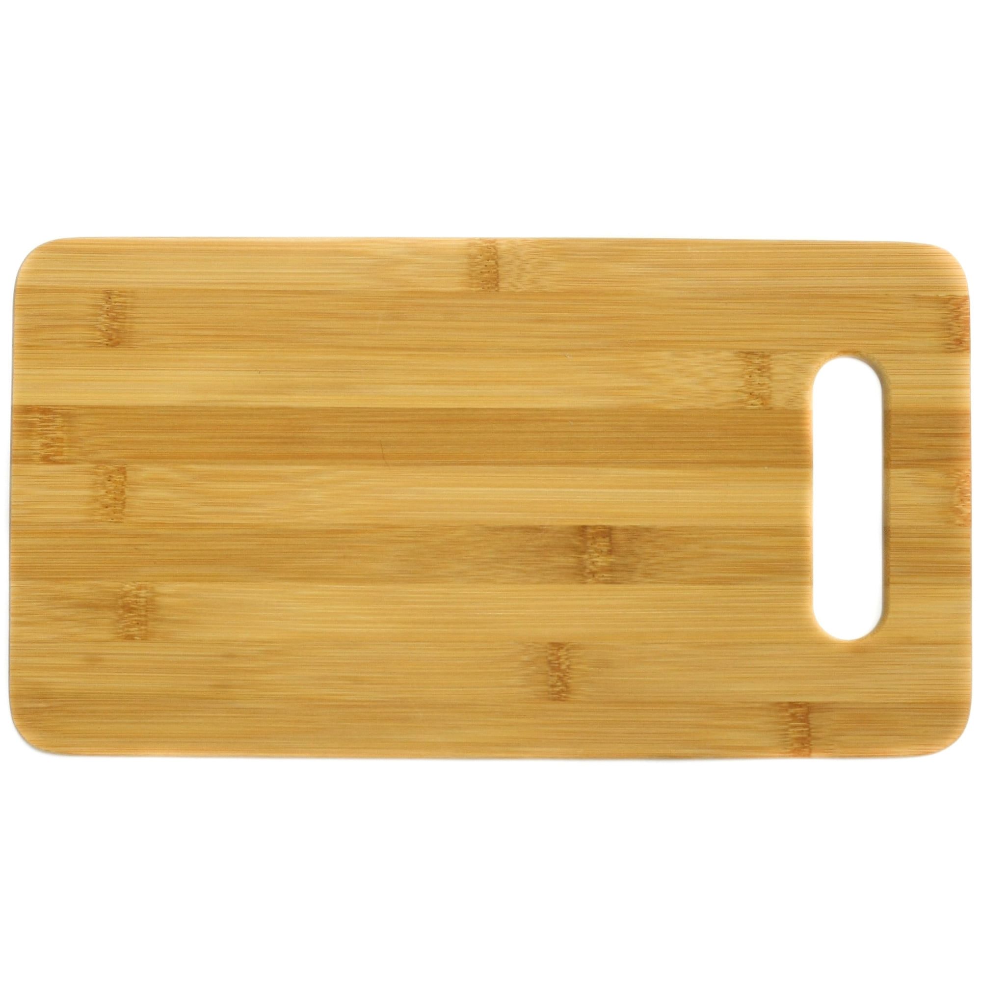 Natural Bamboo Rectangular Cutting Board with Handle, 7.5 x 14 inch