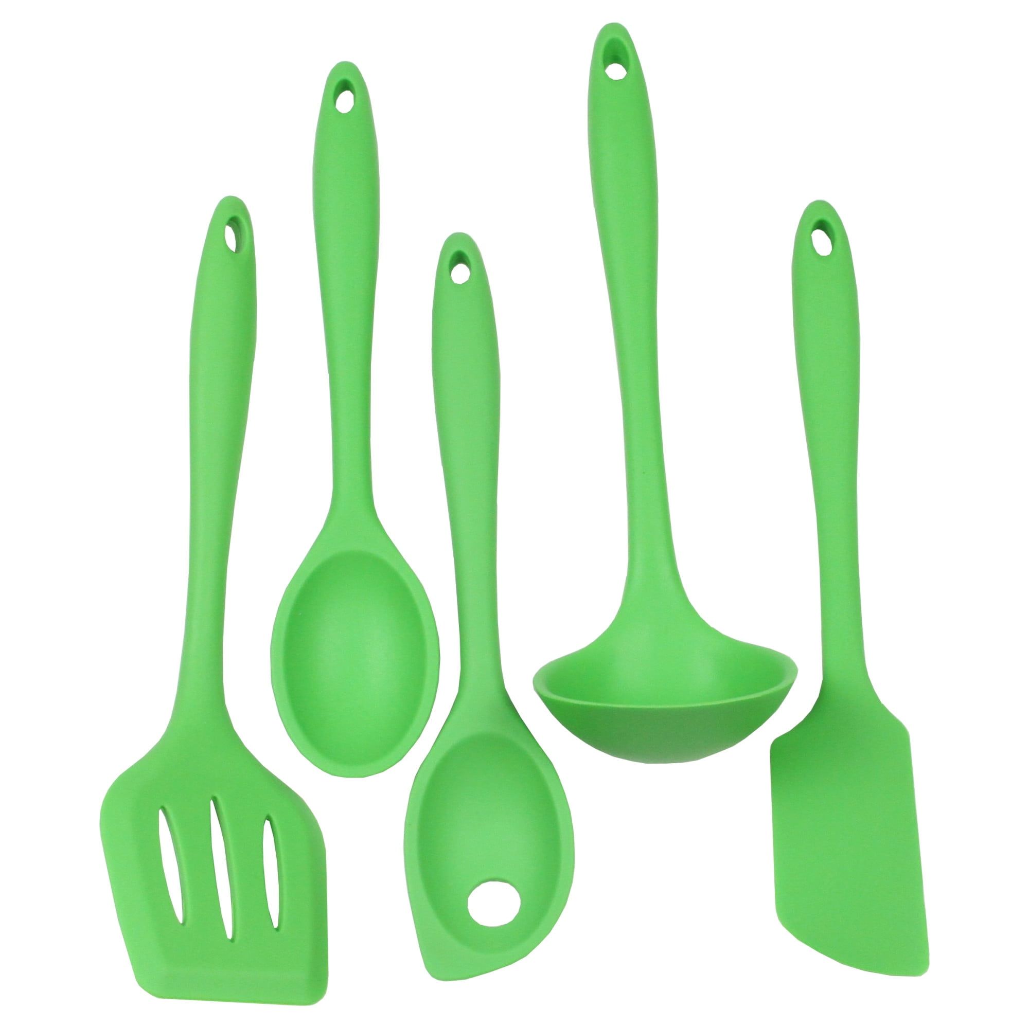 Green Silicone 5-Piece Heat-Resistant Kitchen Utensil Set