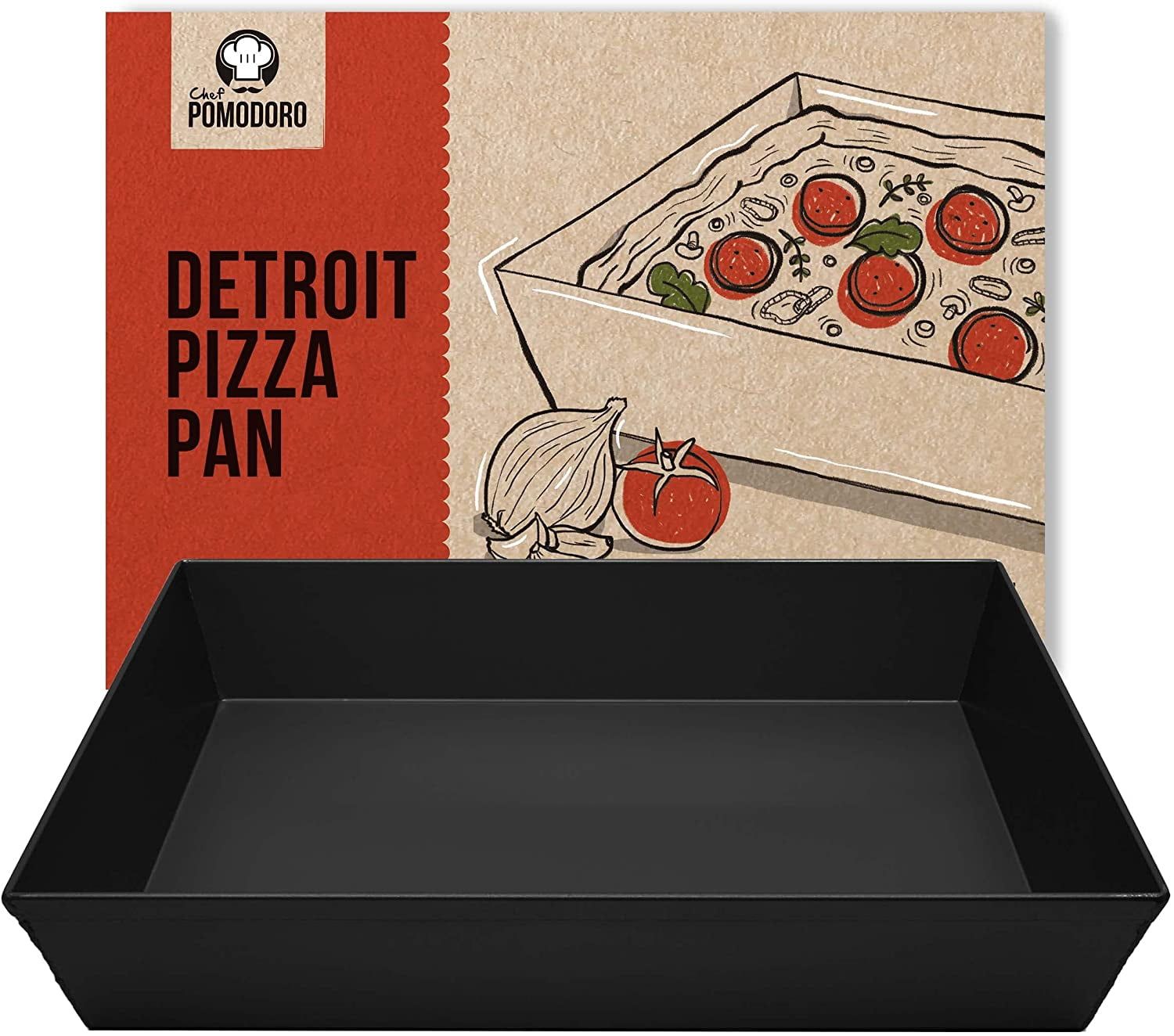 Black Anodized Aluminum Rectangular Deep Dish Pizza Pan