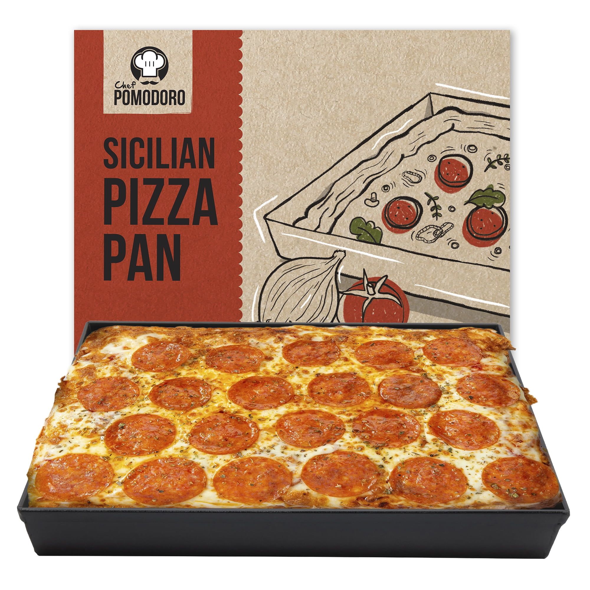 Chef Pomodoro Non-stick Aluminum Sicilian Deep Dish Pizza Pan