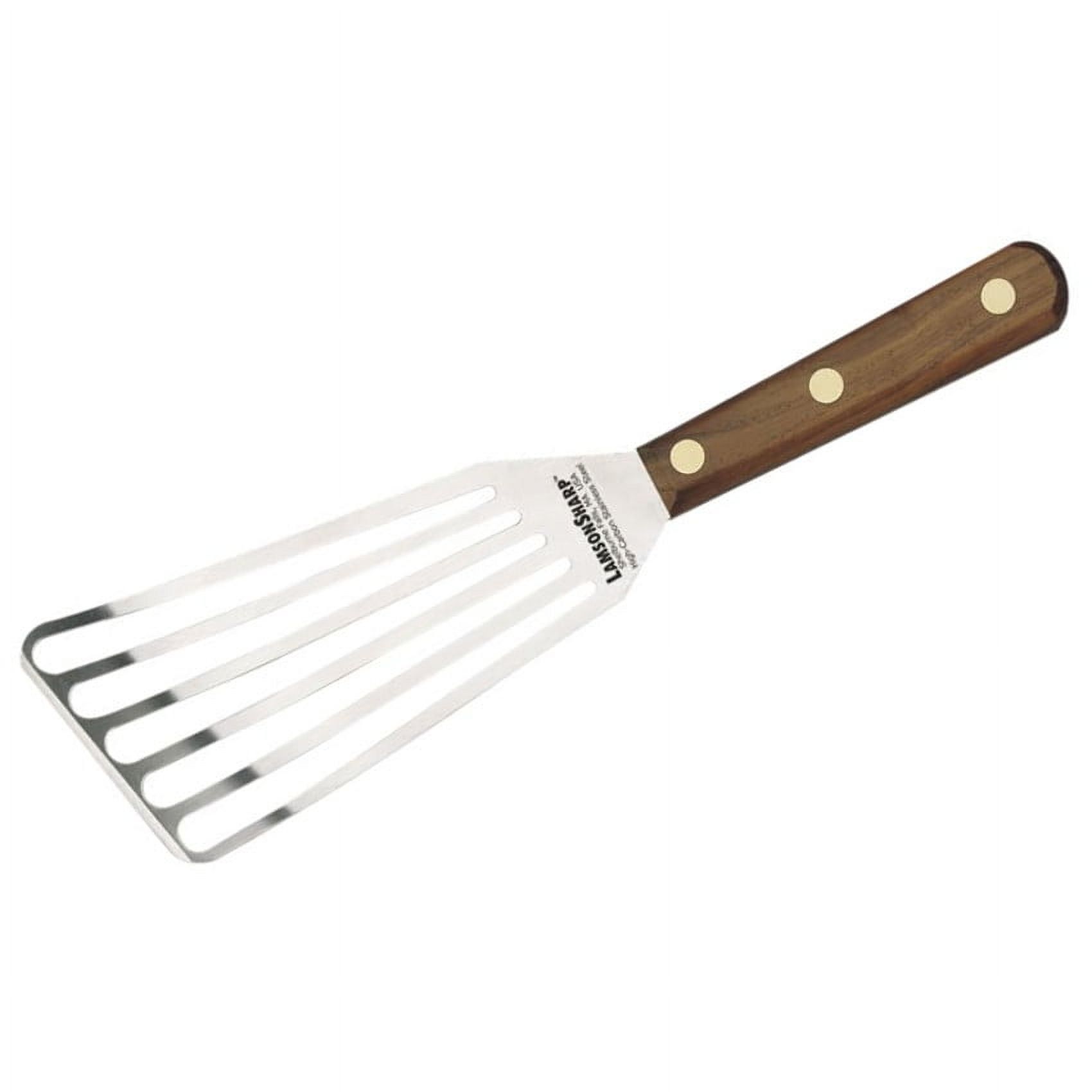 Walnut Handle Stainless Steel Slotted Turner