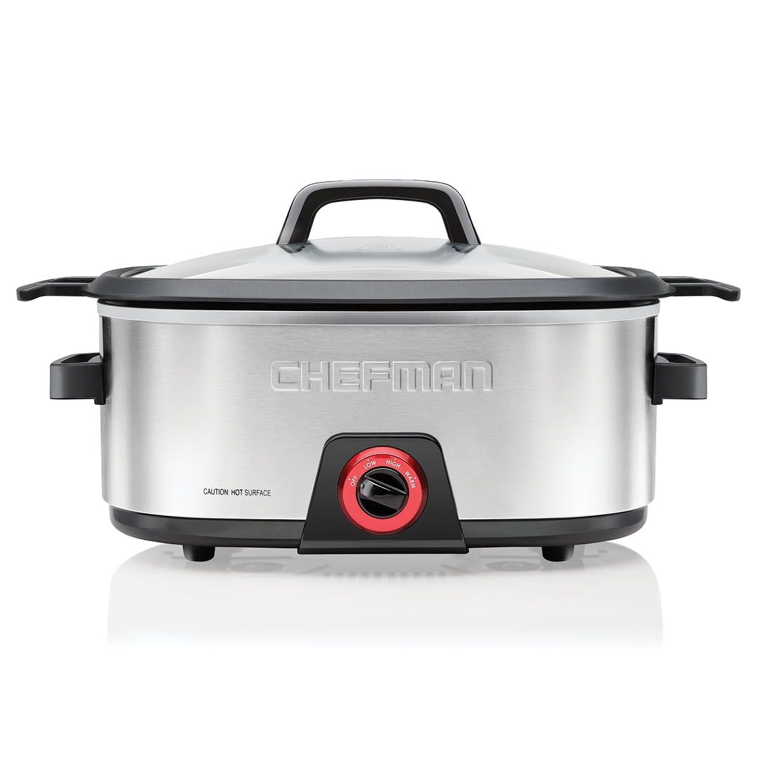 Chefman 6-Quart Stainless Steel Nonstick Slow Cooker