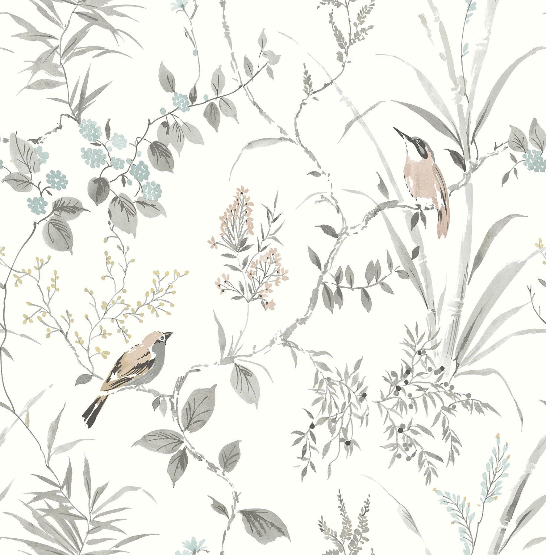 Imperial Garden Neutral Botanical Non-Woven Wallpaper