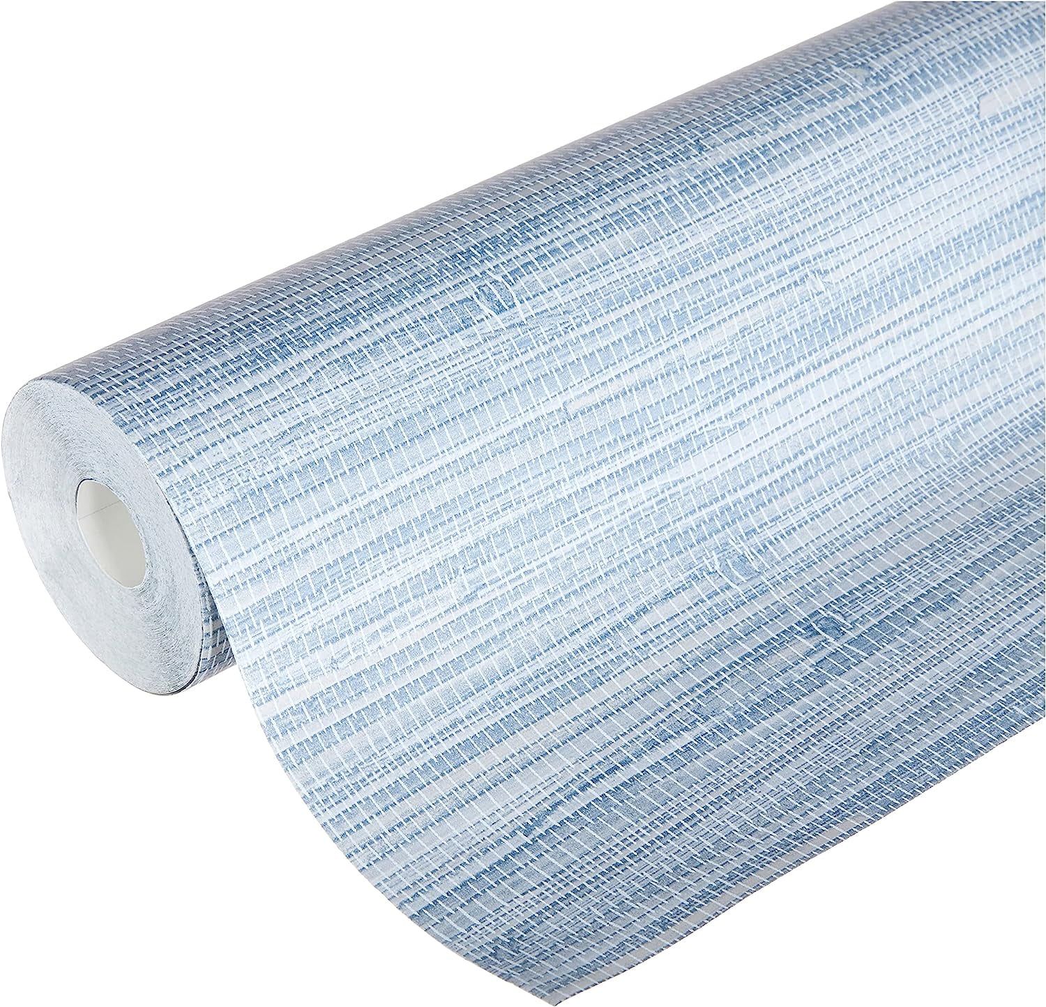 Waverly Blue Faux Grasscloth Pre-pasted Washable Wallpaper Roll