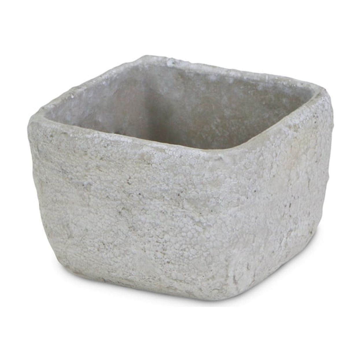 Gray Square Cement Planter with Arrow Design