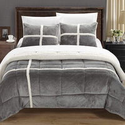 Twin Silver Microfiber Down Alternative Comforter Set