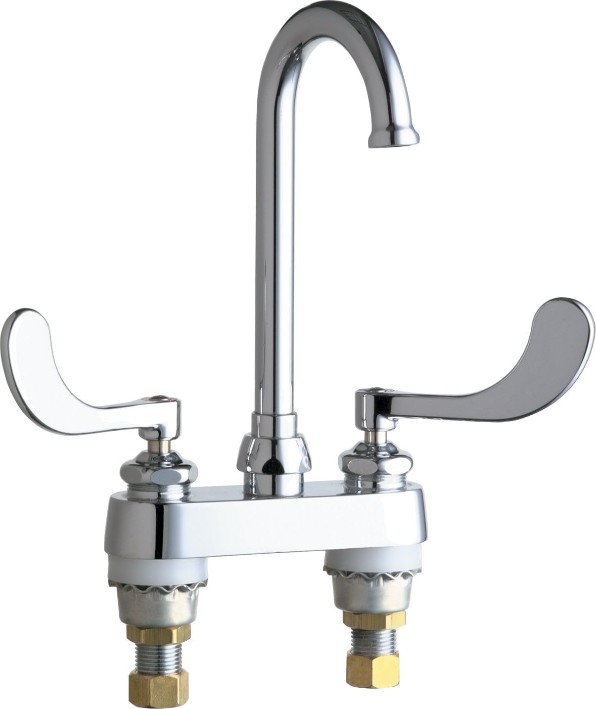 Commercial Grade Dual-Handle Chrome Brass Deck Mount Faucet