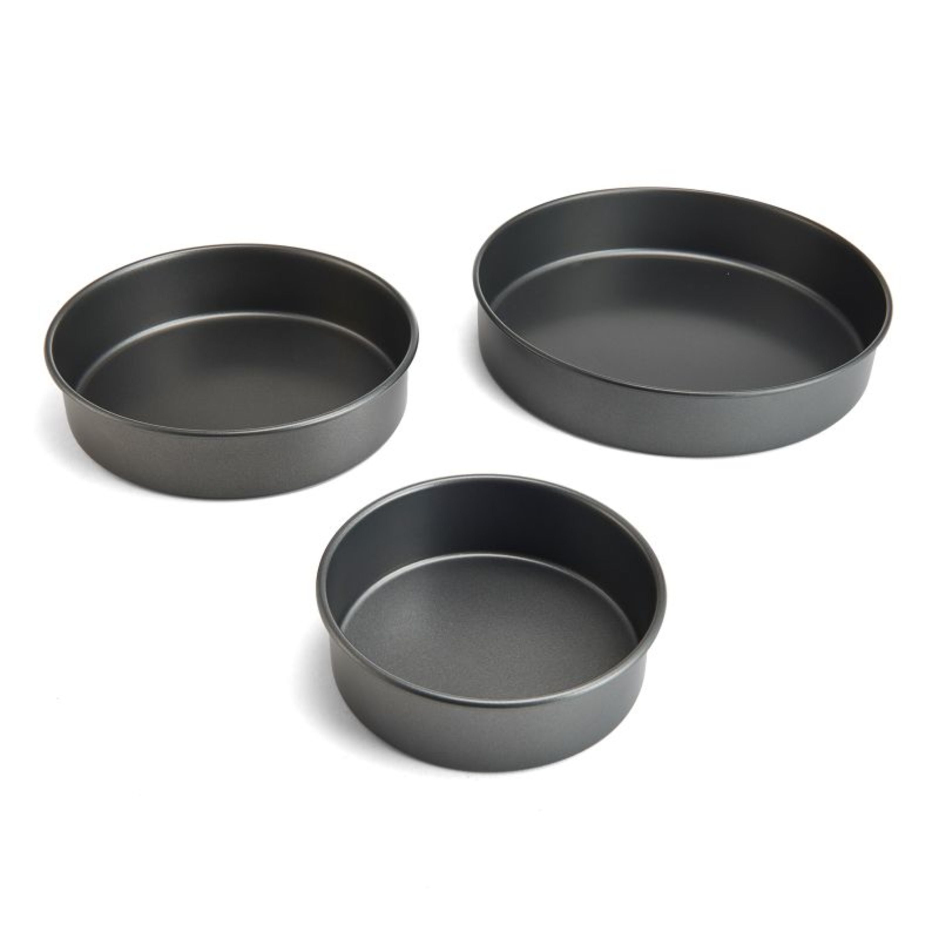 Non-Stick Carbon Steel Round Cake Pan Set, 3-Piece