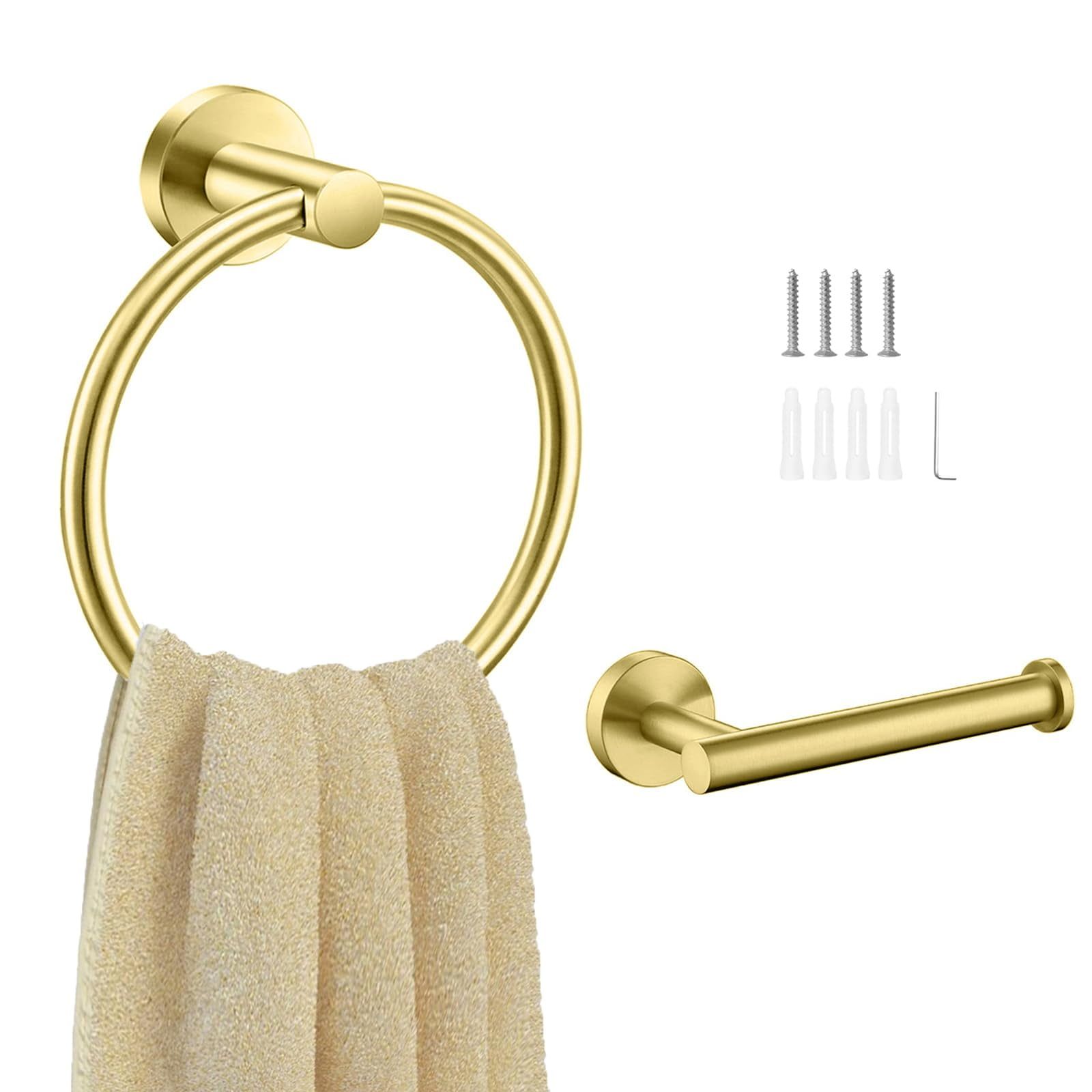 Brushed Gold Stainless Steel Bathroom Hardware Set