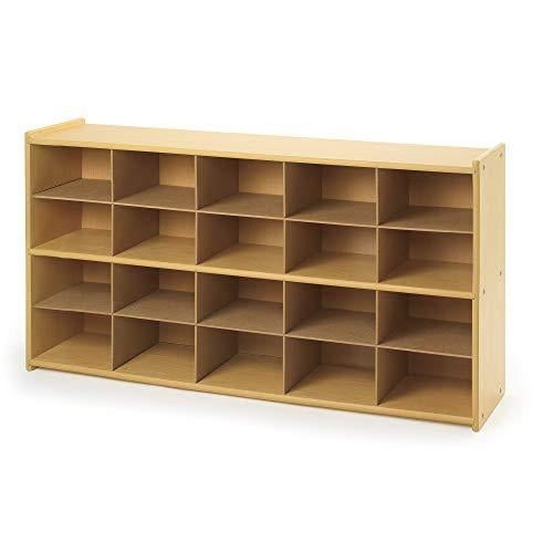 Maple Laminate 20-Cubby Kids Storage Unit with Rounded Corners