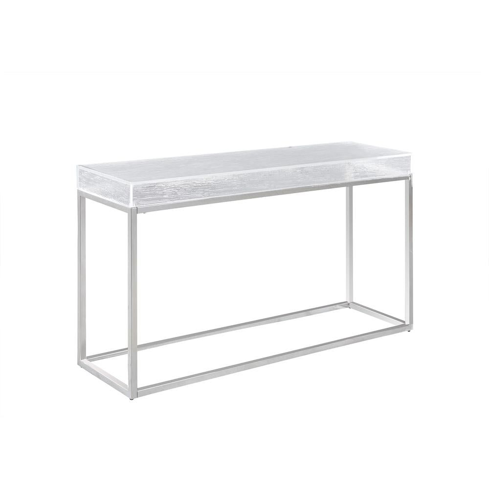 Elegant 55'' Clear Acrylic & Stainless Steel Sofa Table