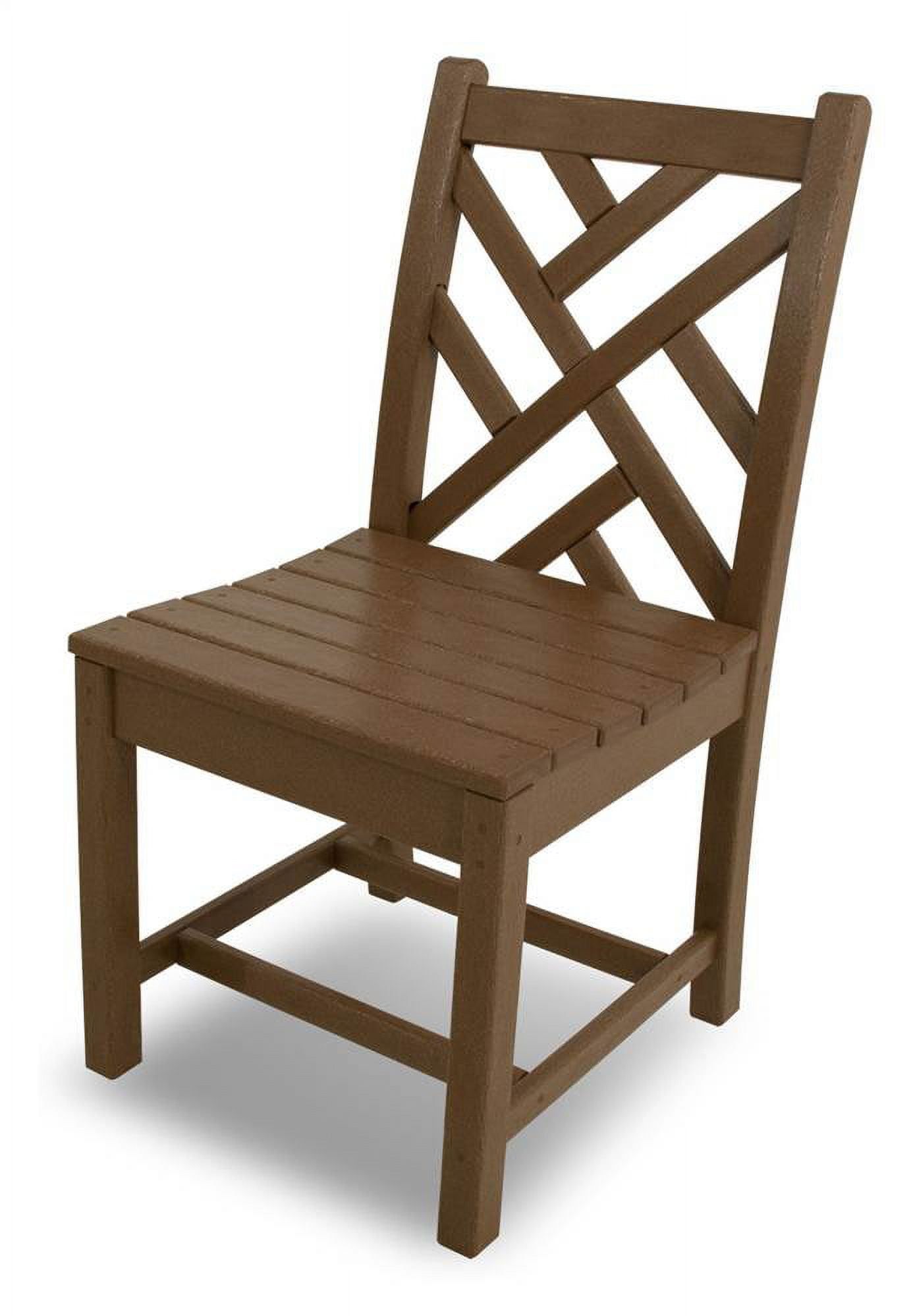 Brown Polywood Chippendale Armless Dining Side Chair