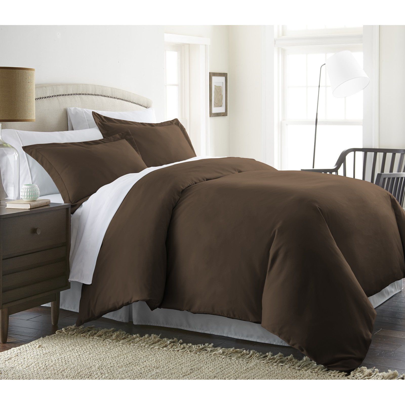 Chocolate Ultra-Soft Microfiber Queen Duvet Cover Set