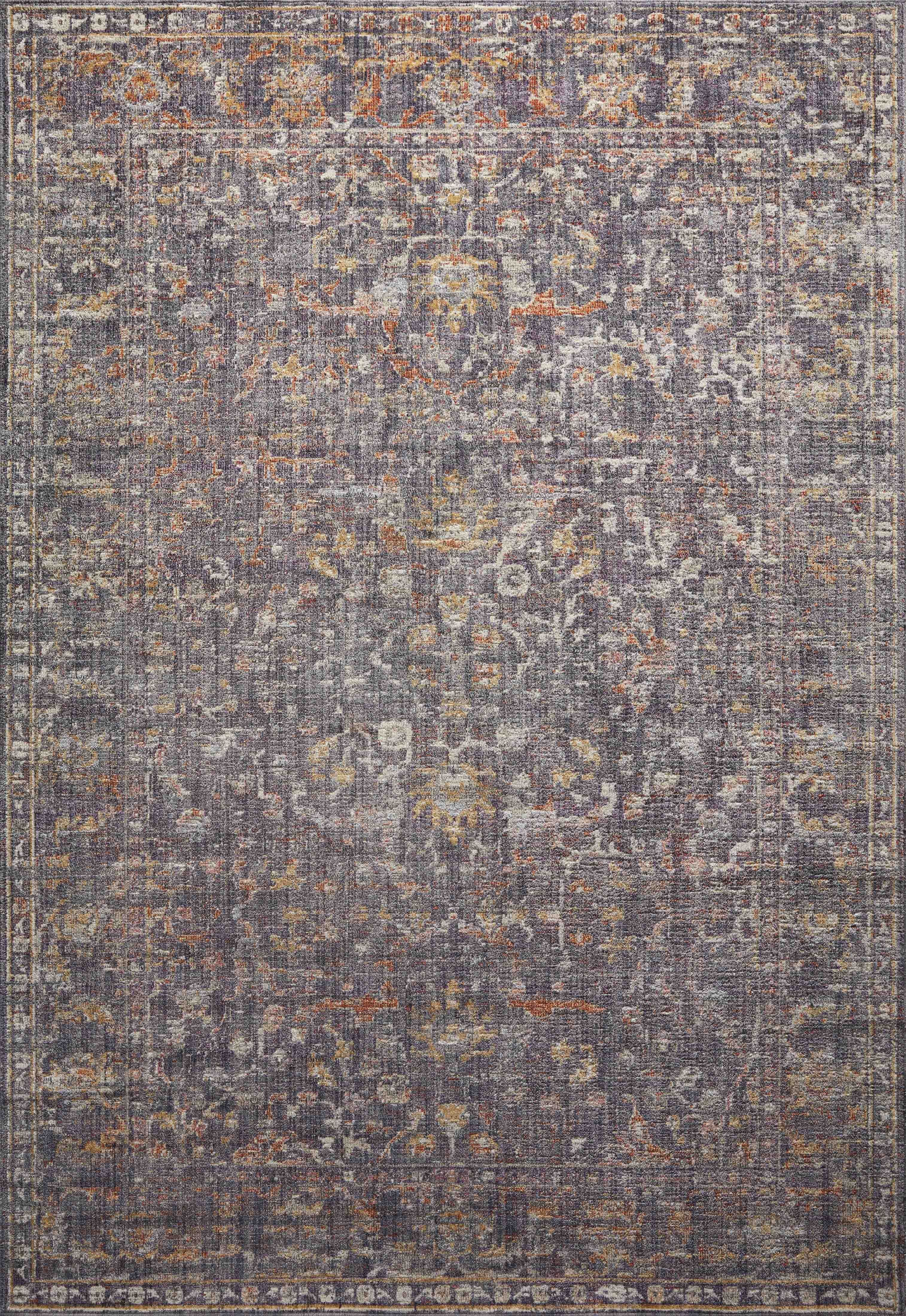 Graphite and Multi Synthetic Easy Care Rectangular Rug