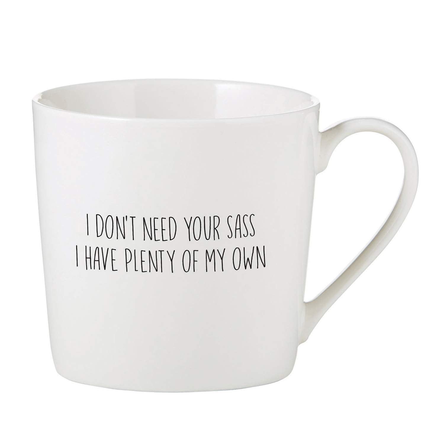 White Ceramic Personalized Sass Café Mug, 14-Ounce