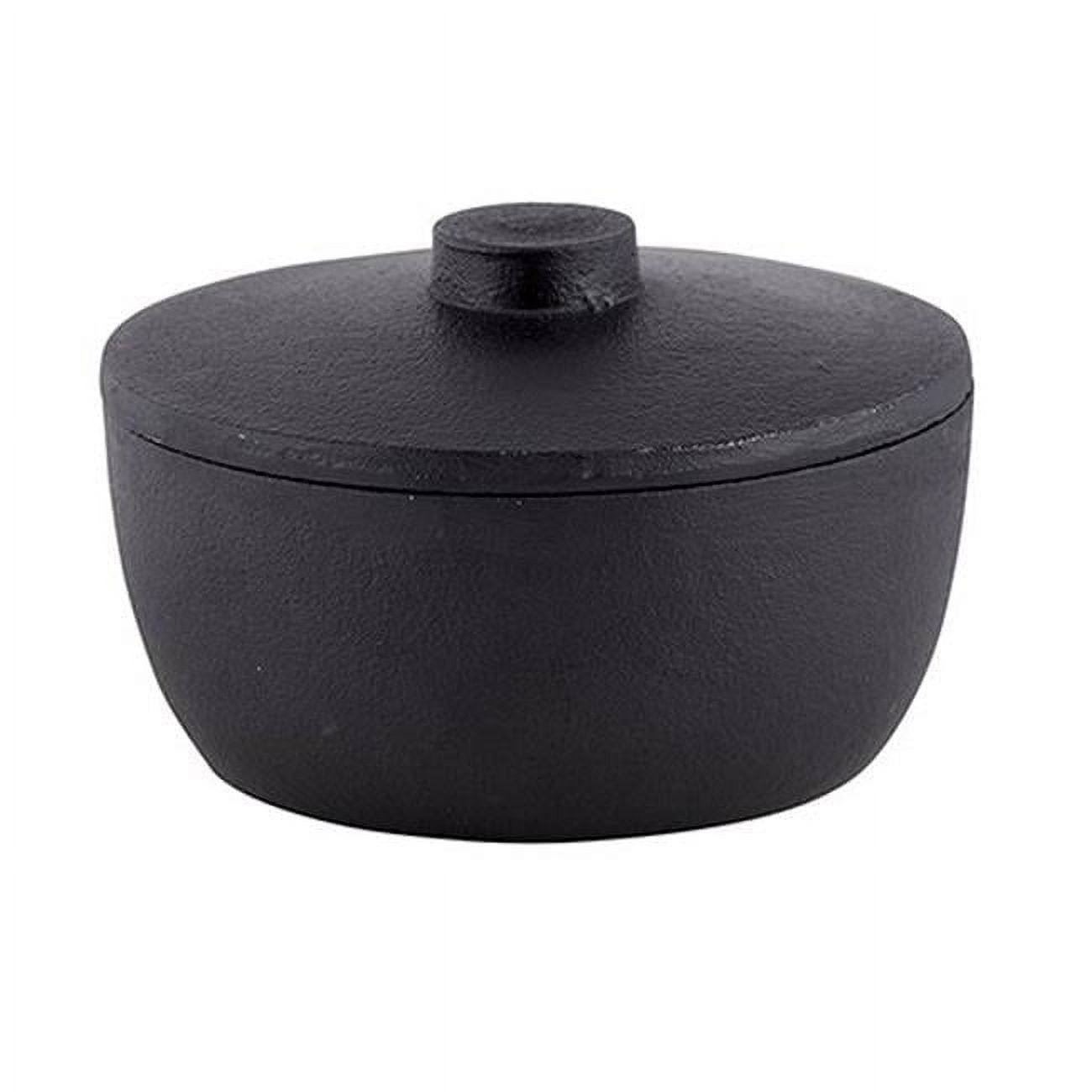 Small Black Cast Iron Pot with Lid