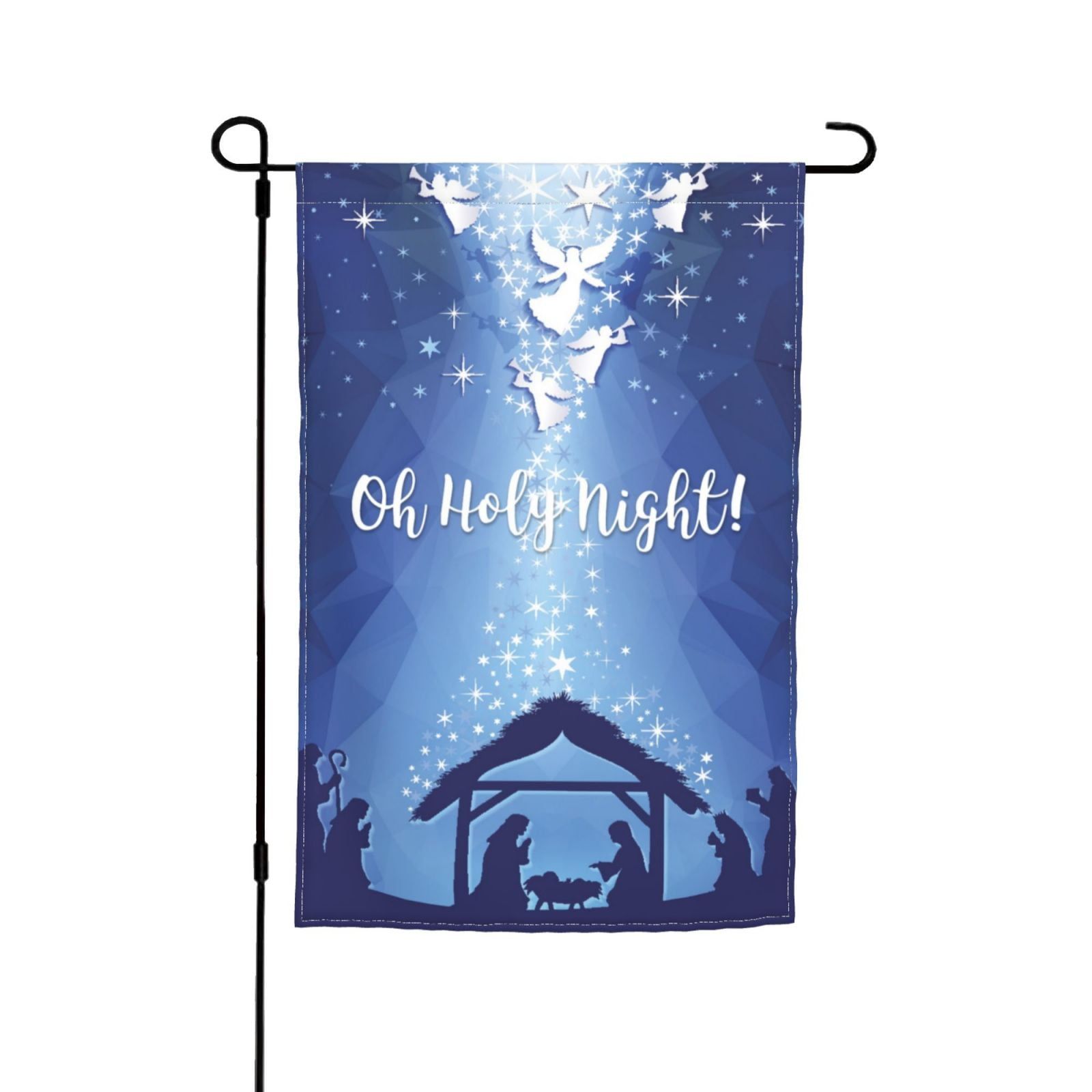 O Holy Night Nativity Scene Double-Sided Garden Flag