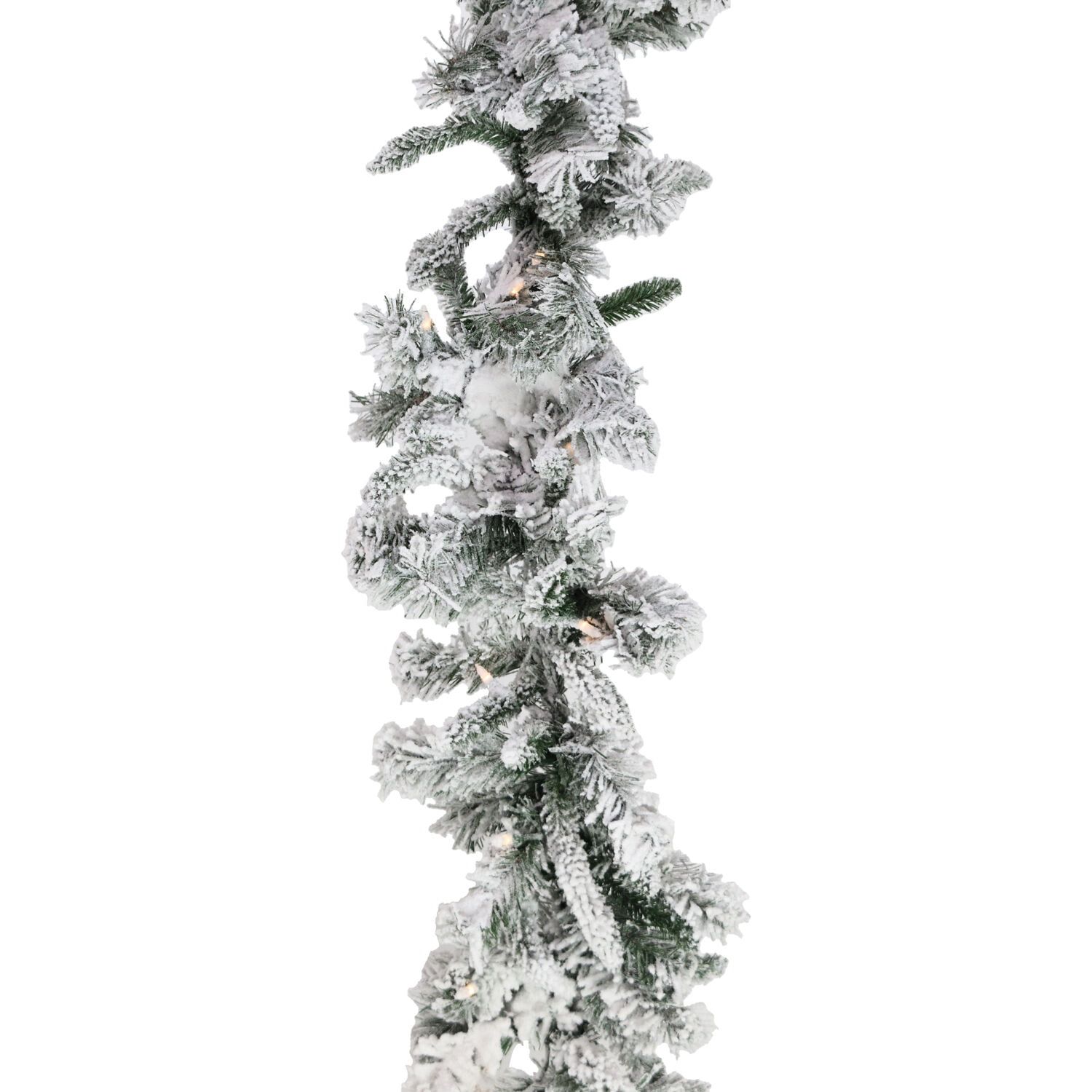 9-Ft. White Pine Snowy Garland with Warm LED Lights