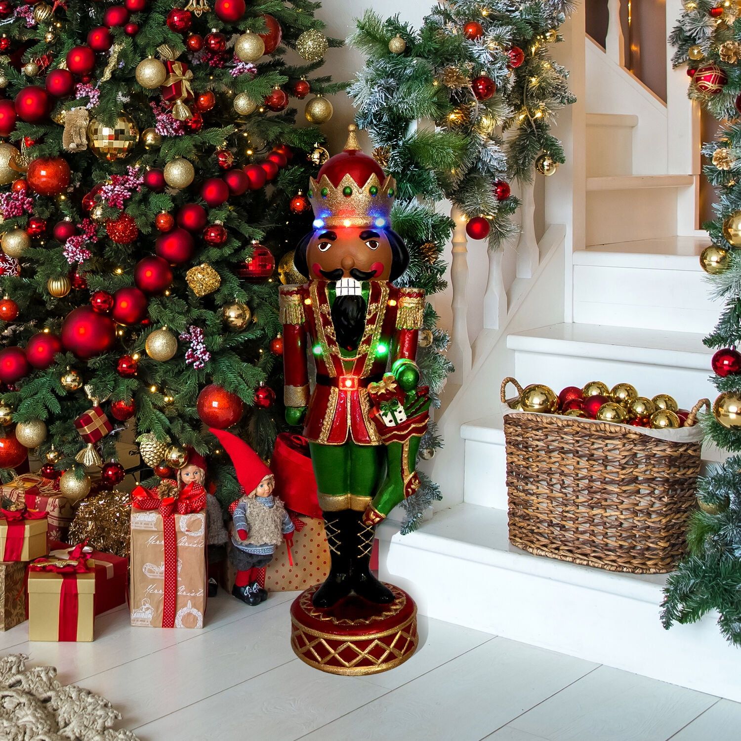 22-Inch Musical African American Nutcracker with LED Lights