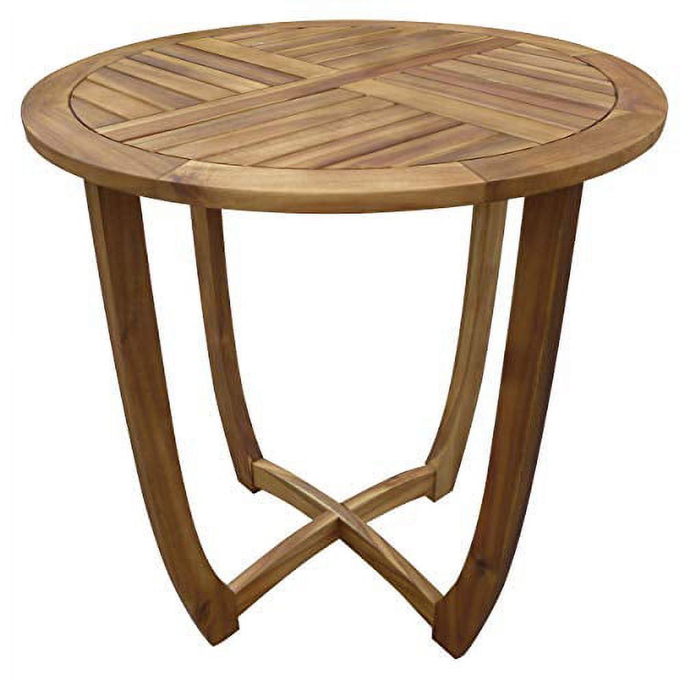 Carina Round Acacia Wood Accent Table with Teak Finish