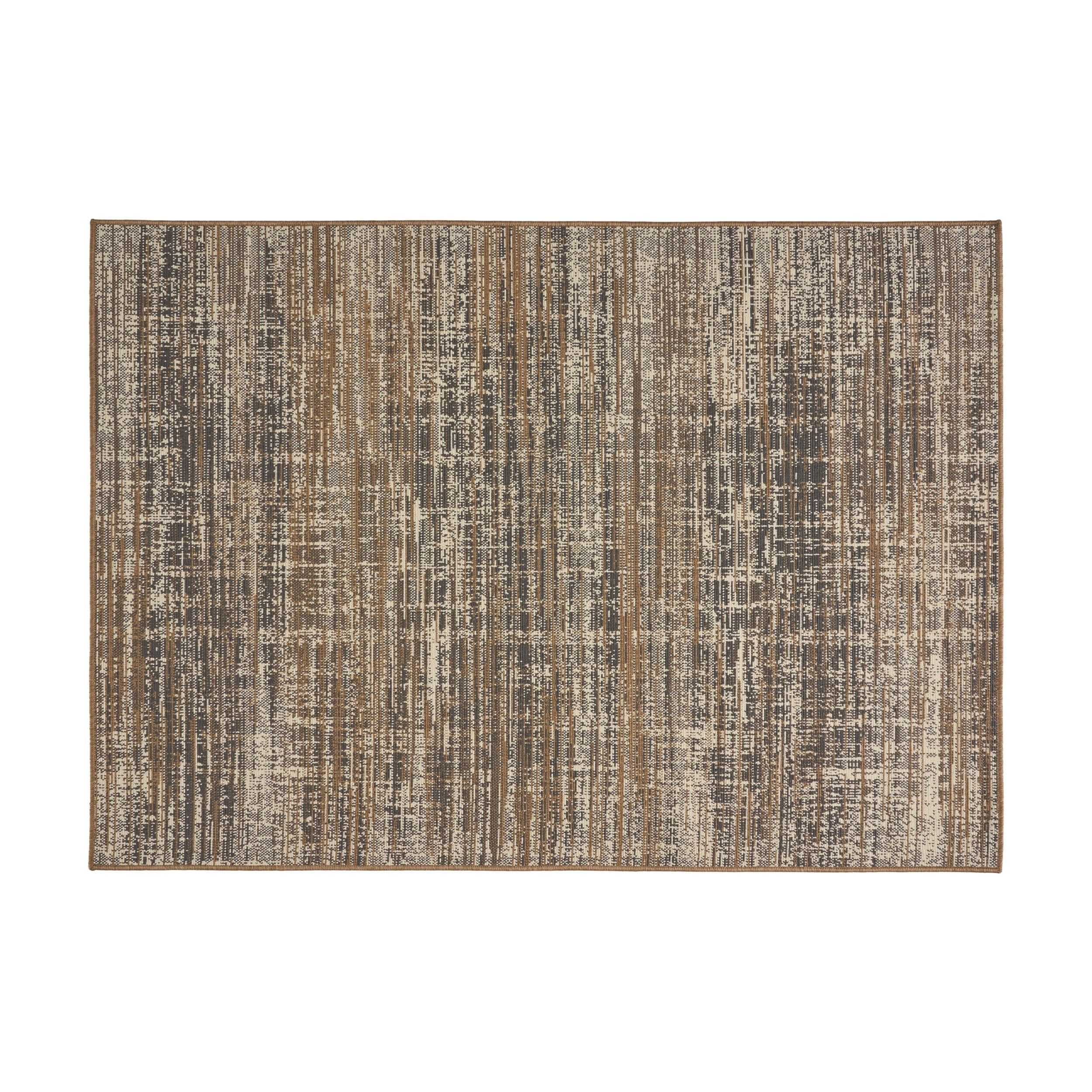 Cortez Modern Gray Striation Outdoor Area Rug 5'3" x 7'