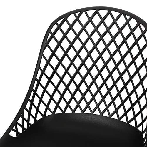 Black Diamond Mesh Outdoor Dining Chairs Set of 2