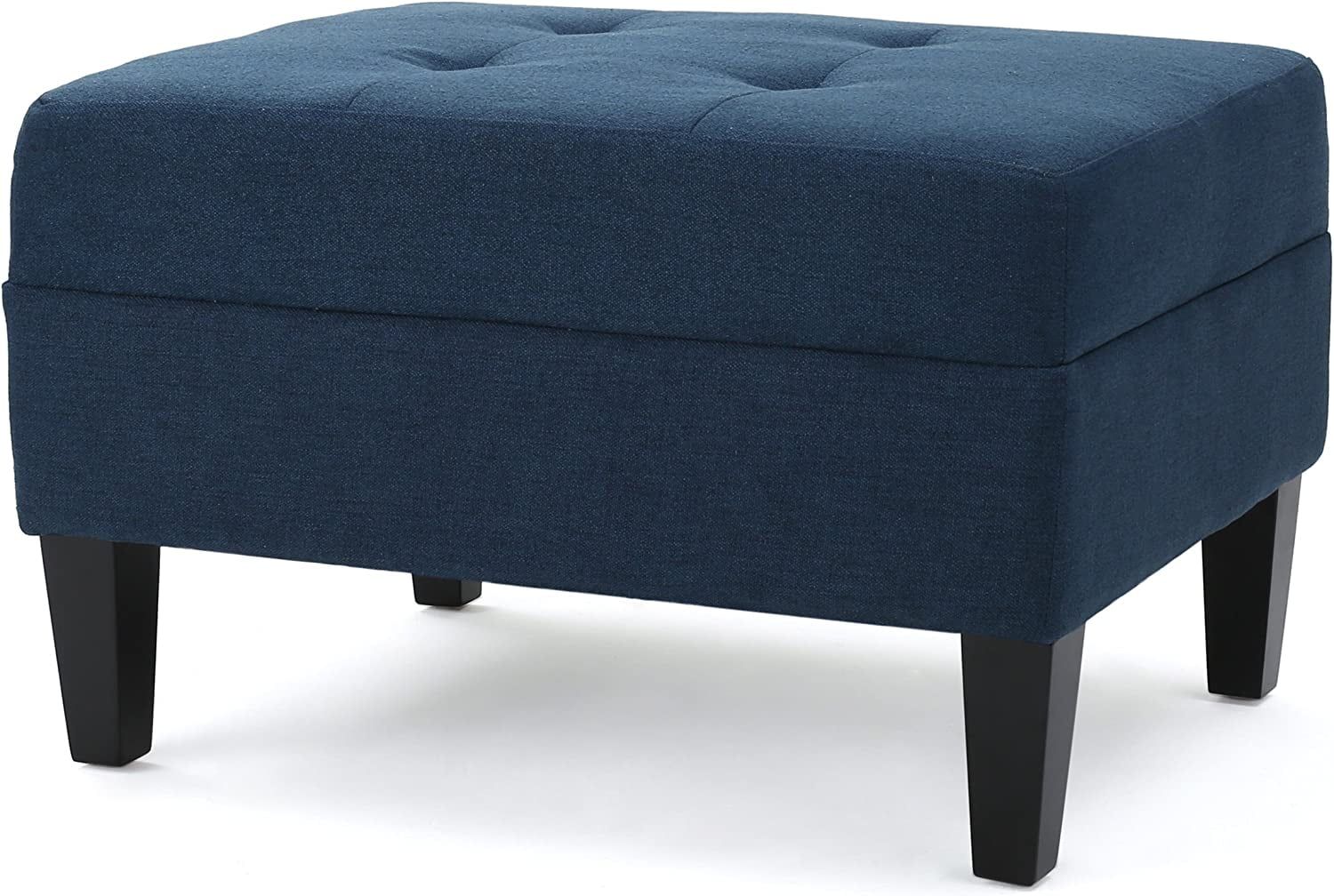 Bridger Classic Tufted Ottoman in Mid-Century Blue