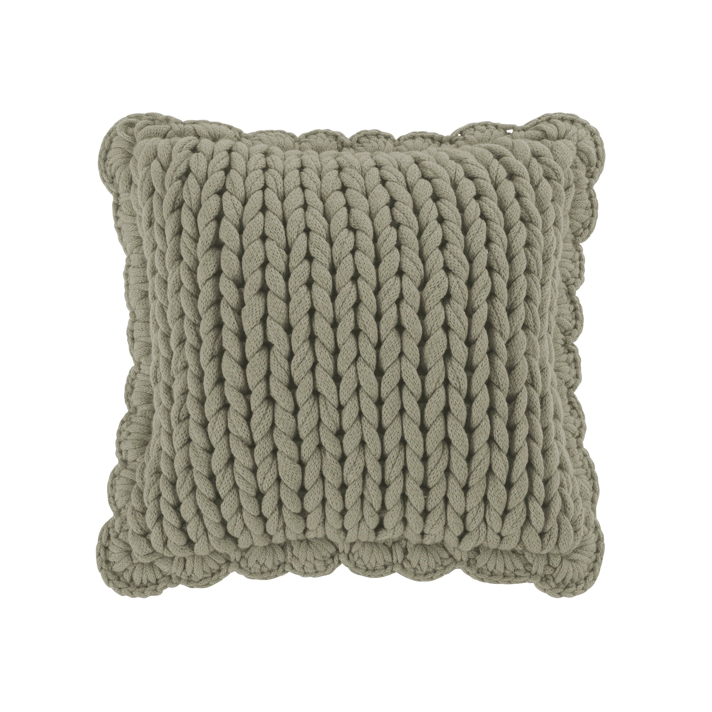 Sage Chunky Knit Square Acrylic Decorative Pillow