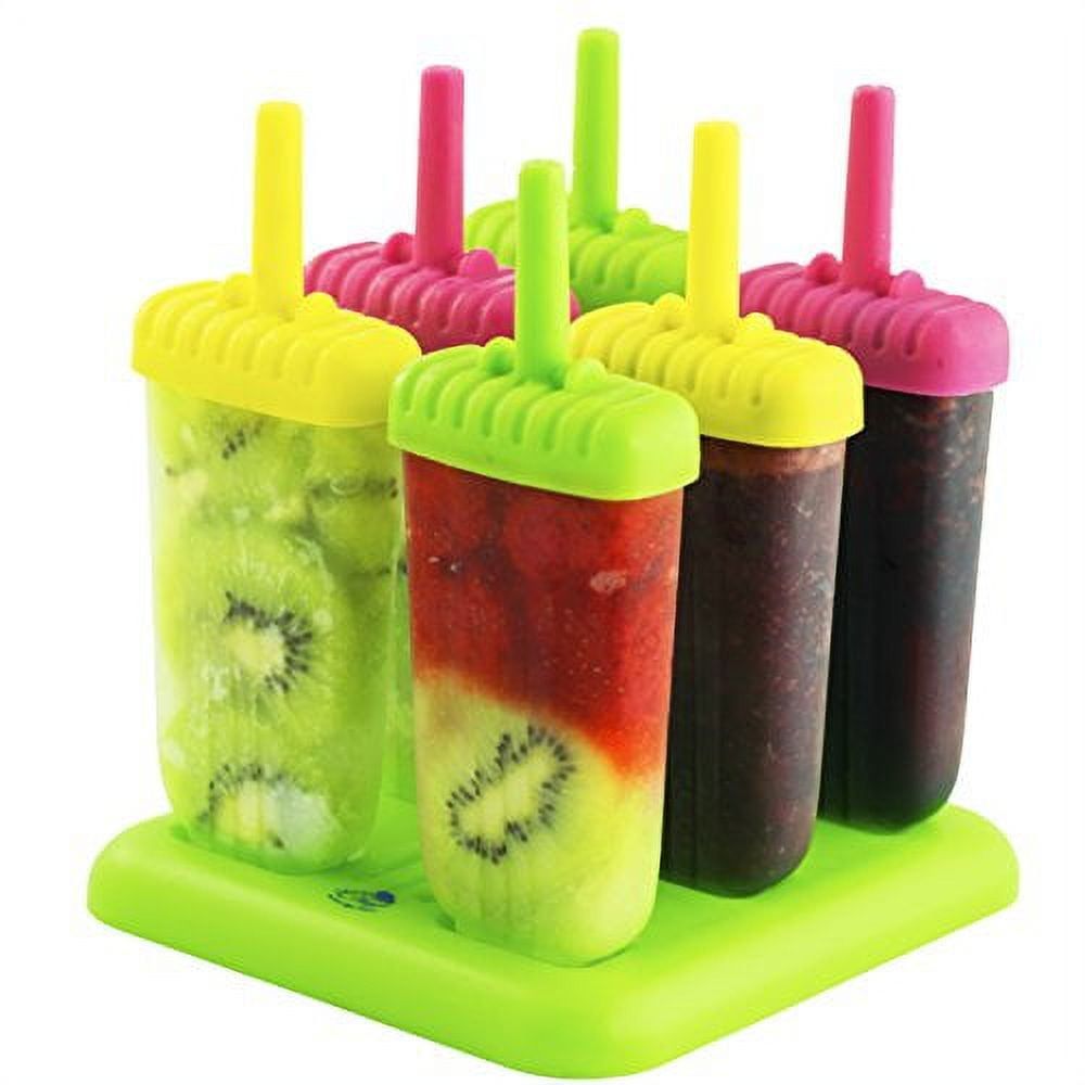 Assorted Color BPA-Free 6-Cavity Popsicle Mold Set