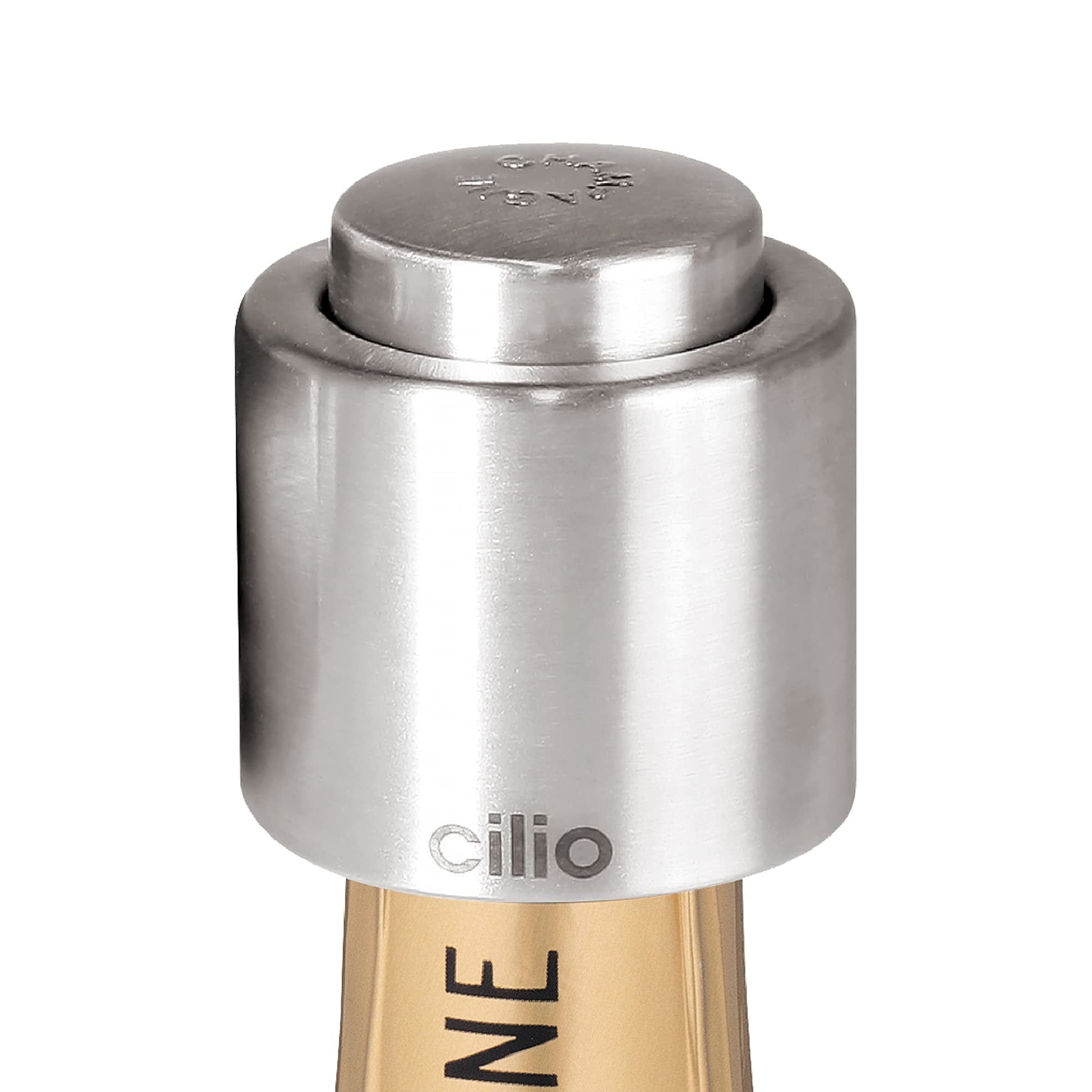 Cilio Stainless Steel Champagne Sealer with Brushed Finish