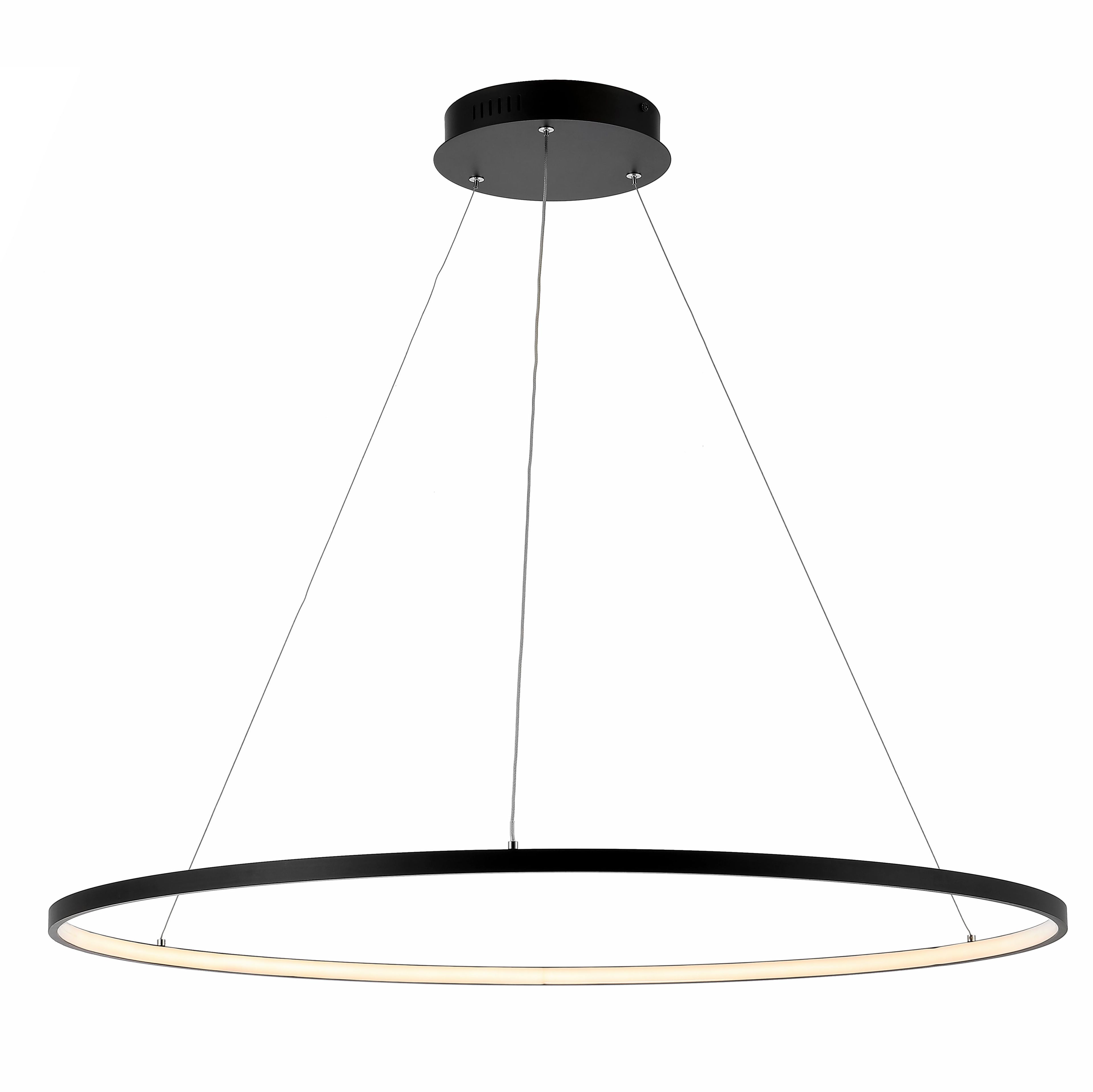 Circulo 74" Matte Black Minimalist Industrial LED Pendant