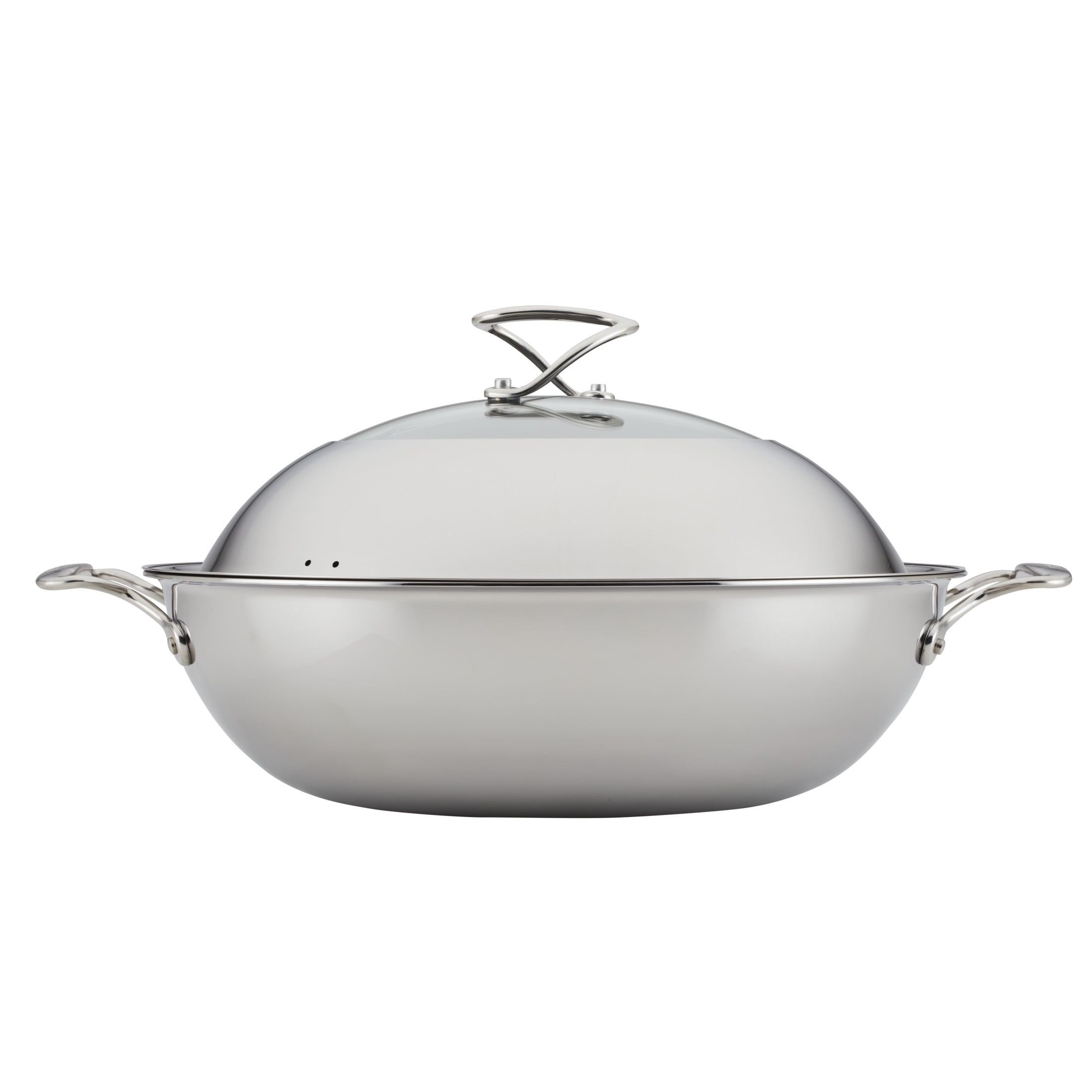 Circulon 14-Inch Stainless Steel Wok with Glass Lid