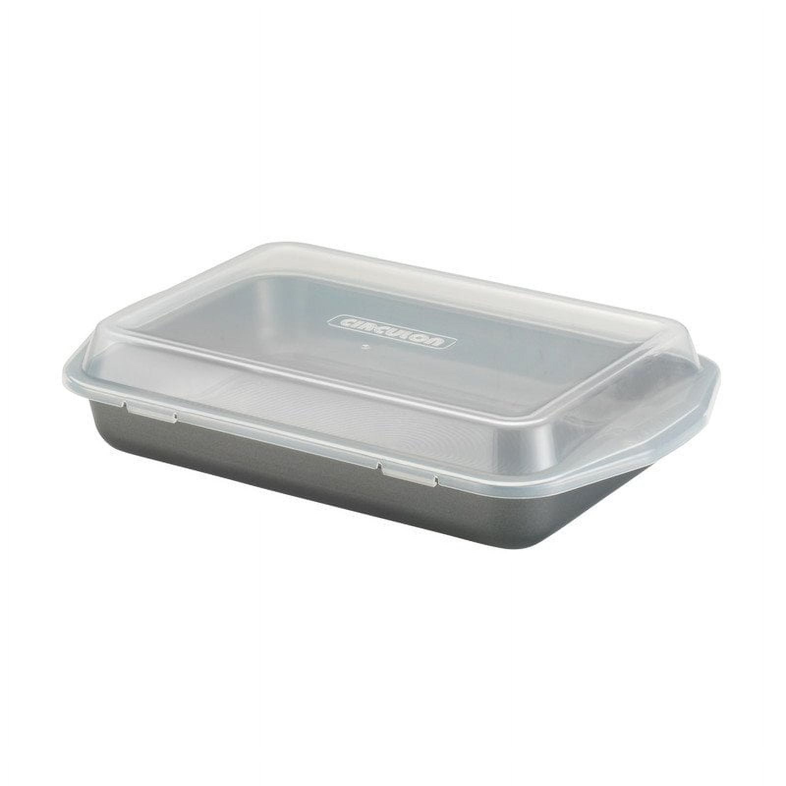 Gray Nonstick Rectangular 9-Inch x 13-Inch Cake Pan with Lid