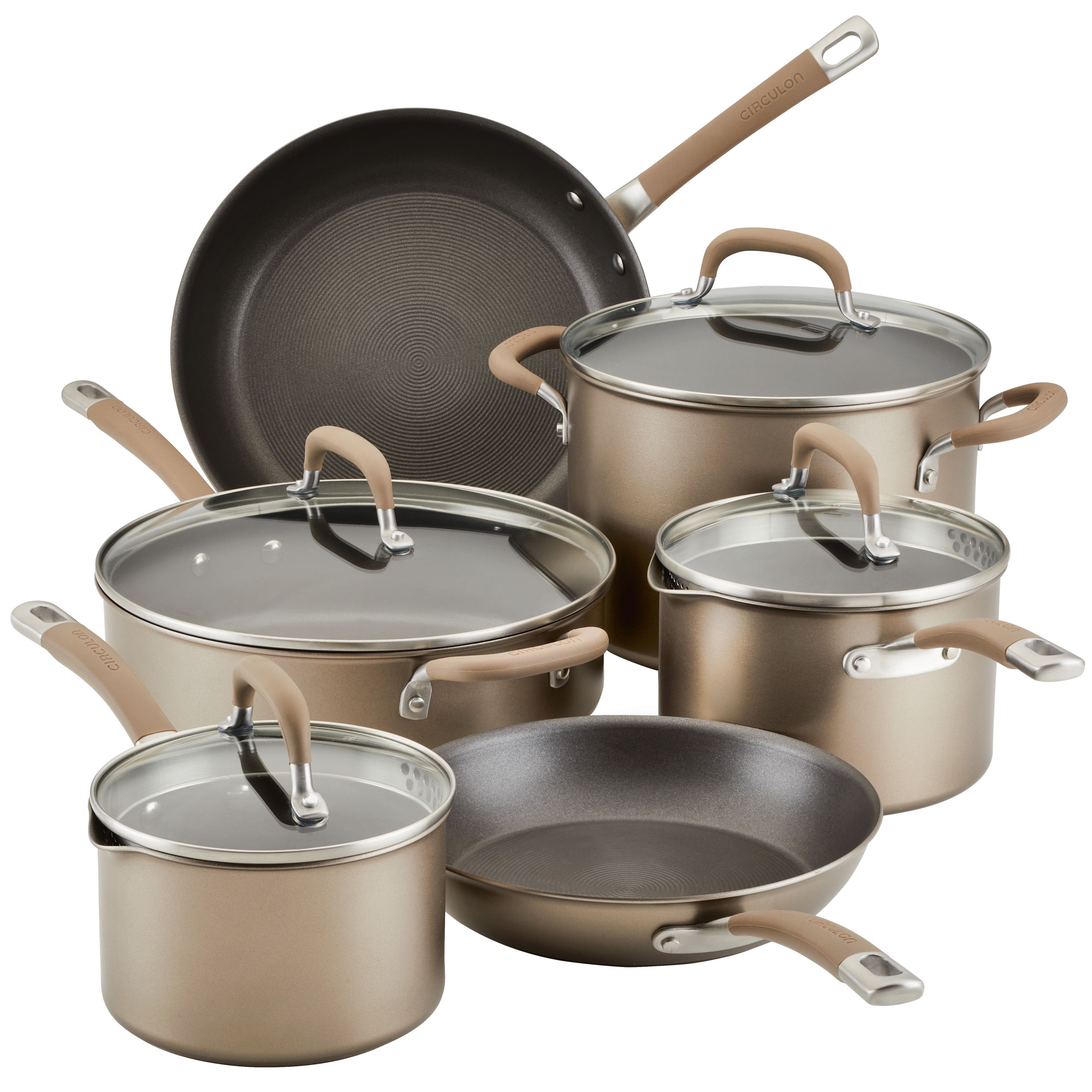 Circulon Premier Professional 10-Piece Bronze Nonstick Cookware Set